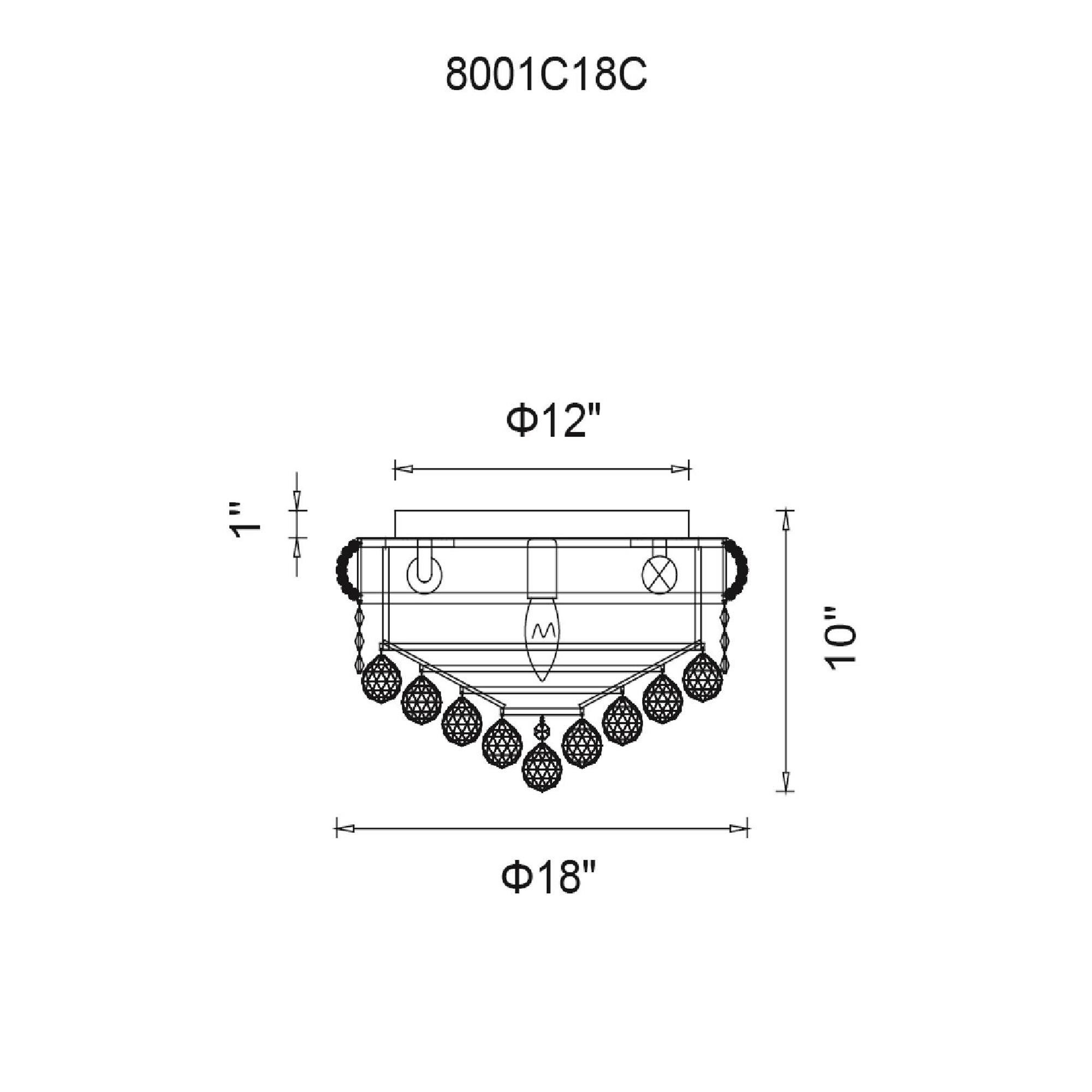 Shown in Chrome finish and K9 Clear crystal and Clear glass