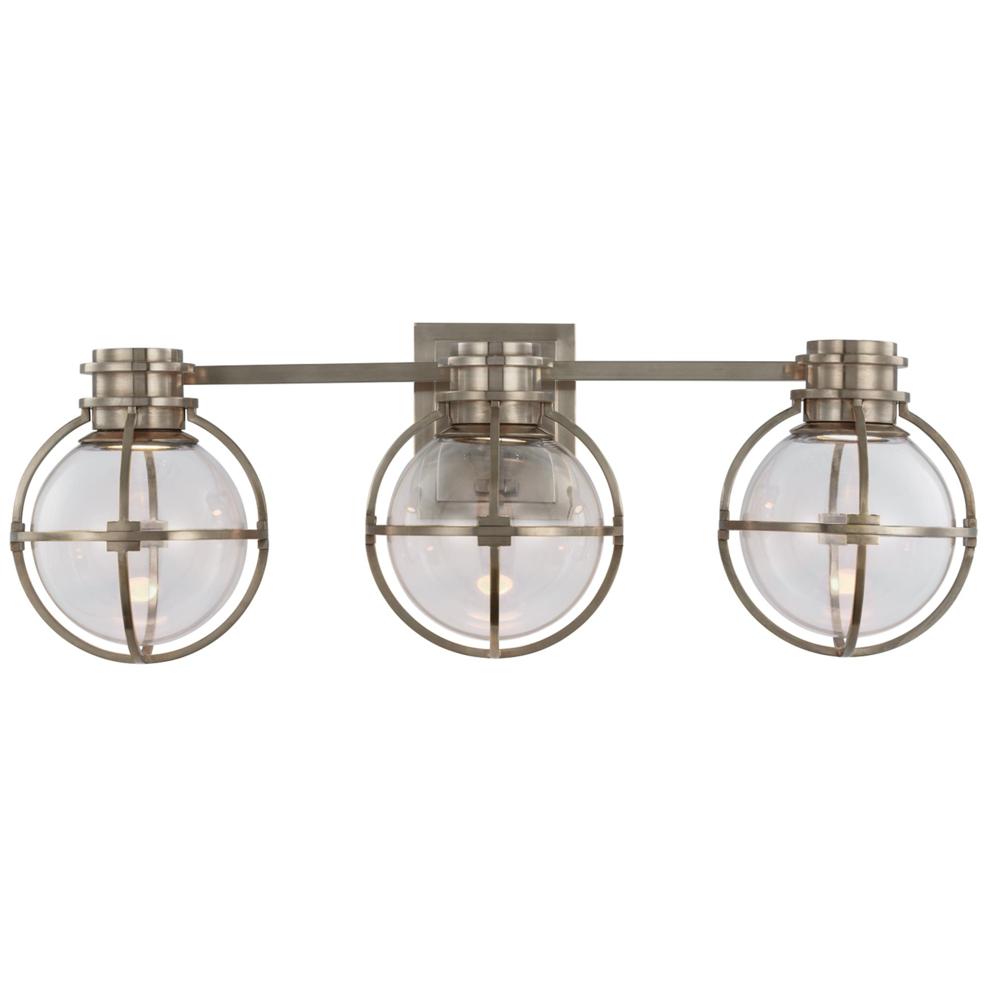 Shown in Antique Nickel finish and Clear Glass shade