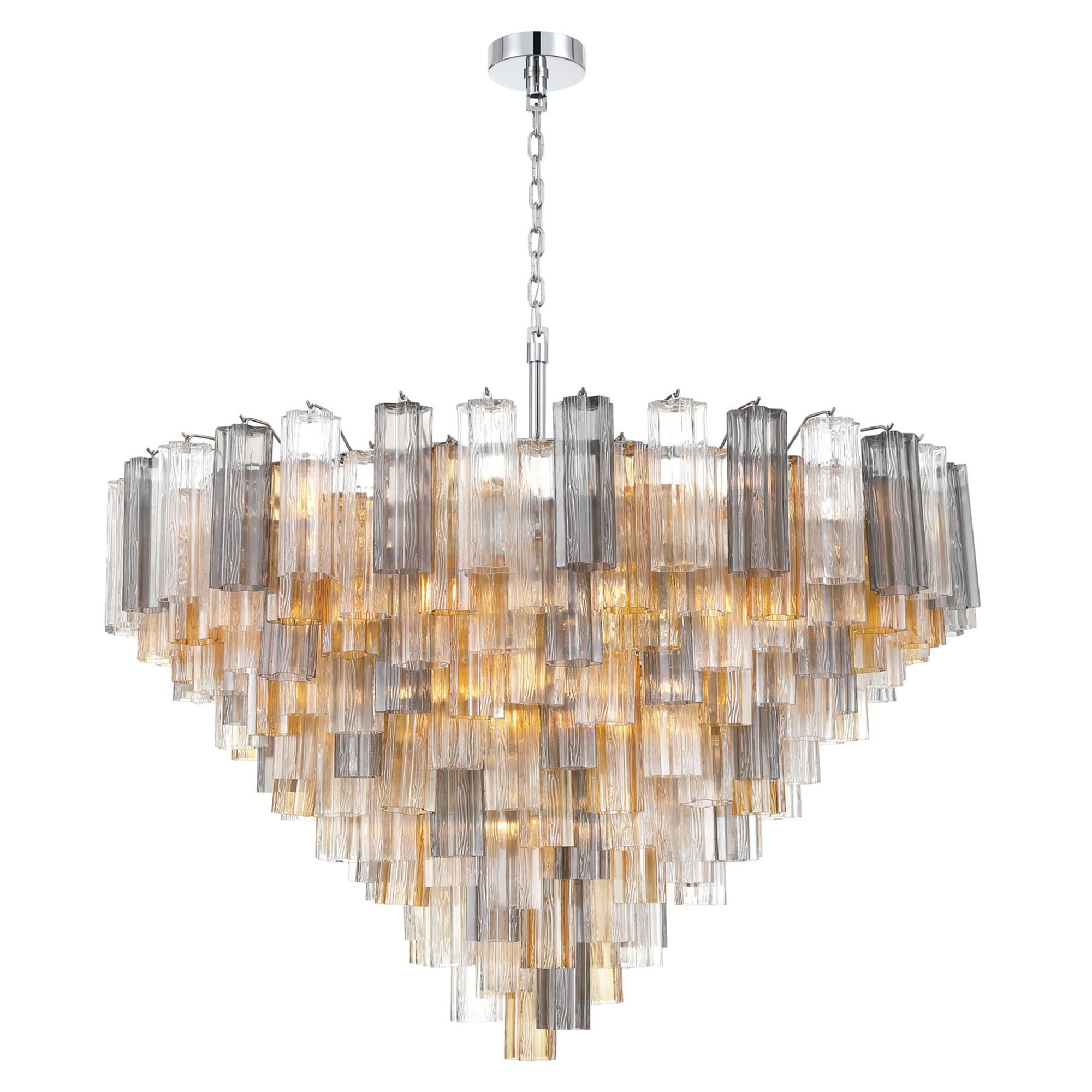 Shown in Polished Chrome finish and Tronchi Glass crystal