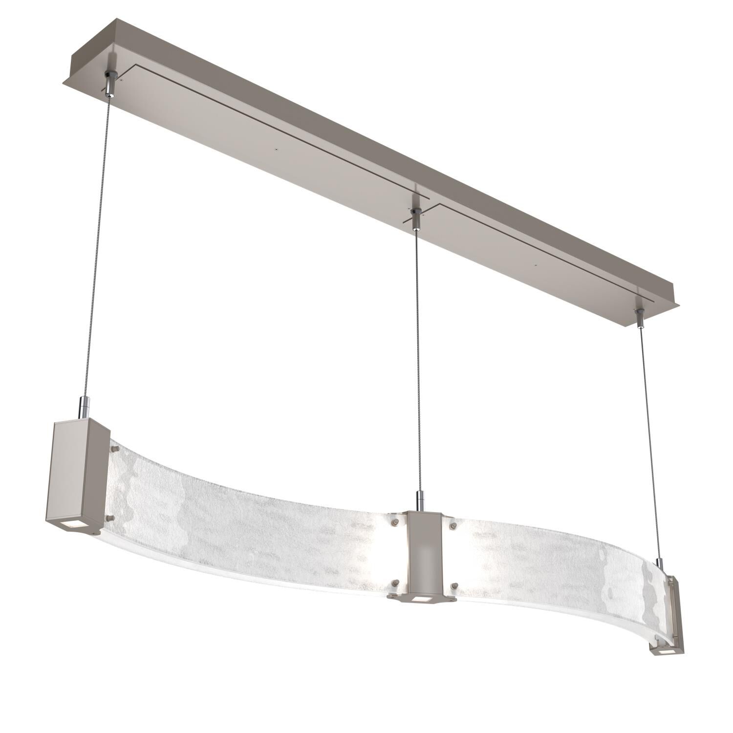 Shown in Metallic Beige Silver finish and Clear Granite glass