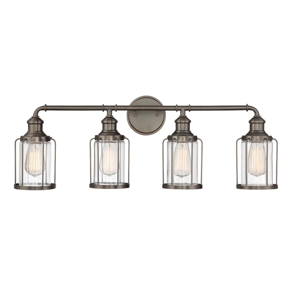 Shown in Satin Copper Bronze finish and Clear glass and Clear Glass shade