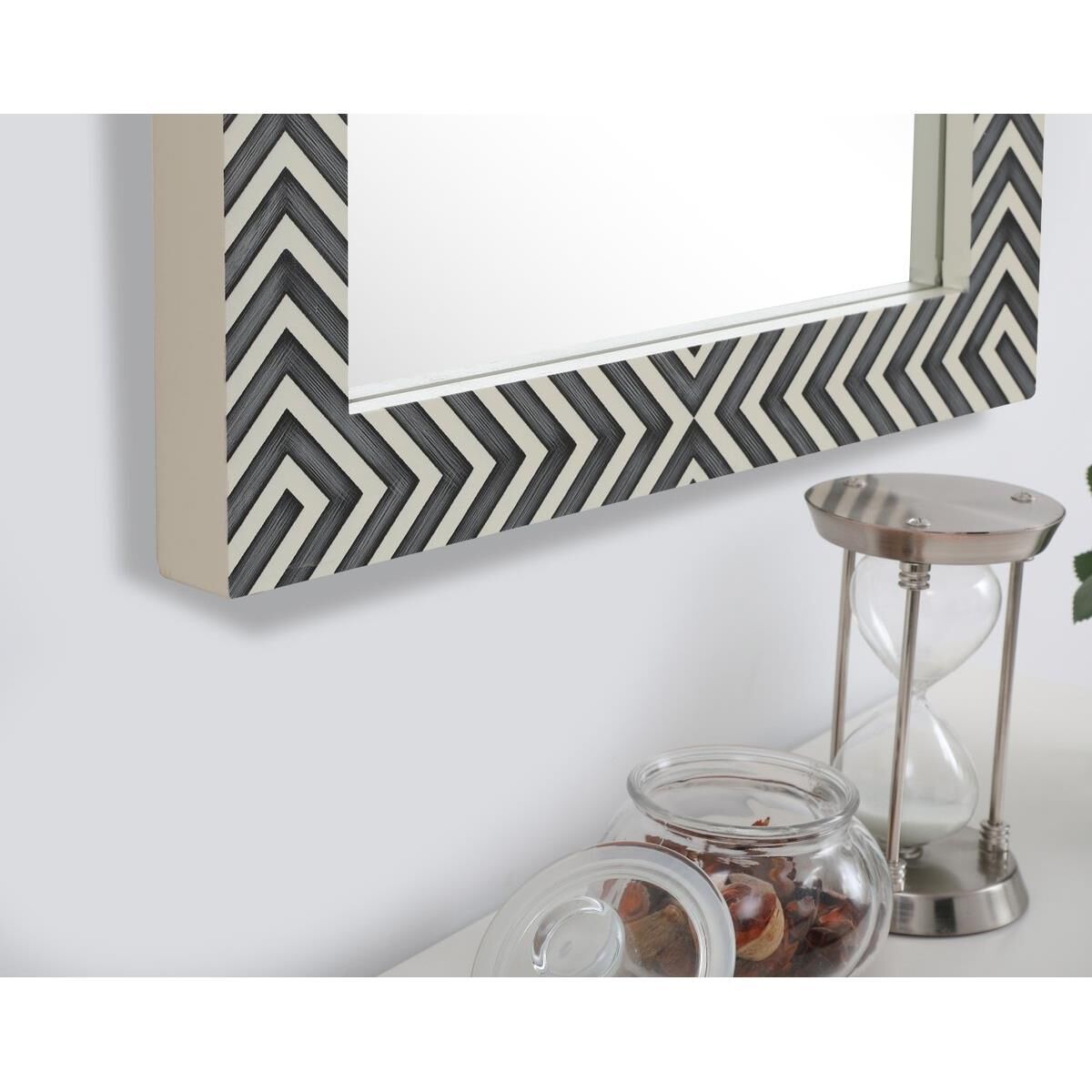 Rectangular mirror 36x24 inch in chevron Wall Mirror by Elegant Decor