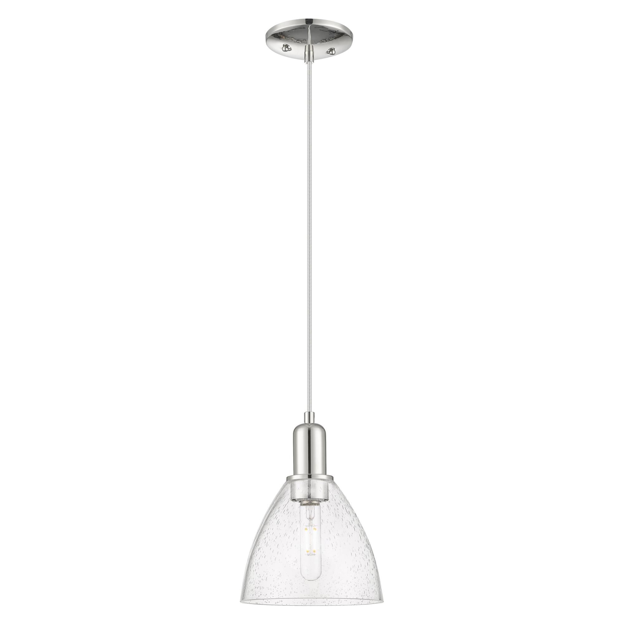 Shown in Polished Nickel finish and Seedy glass