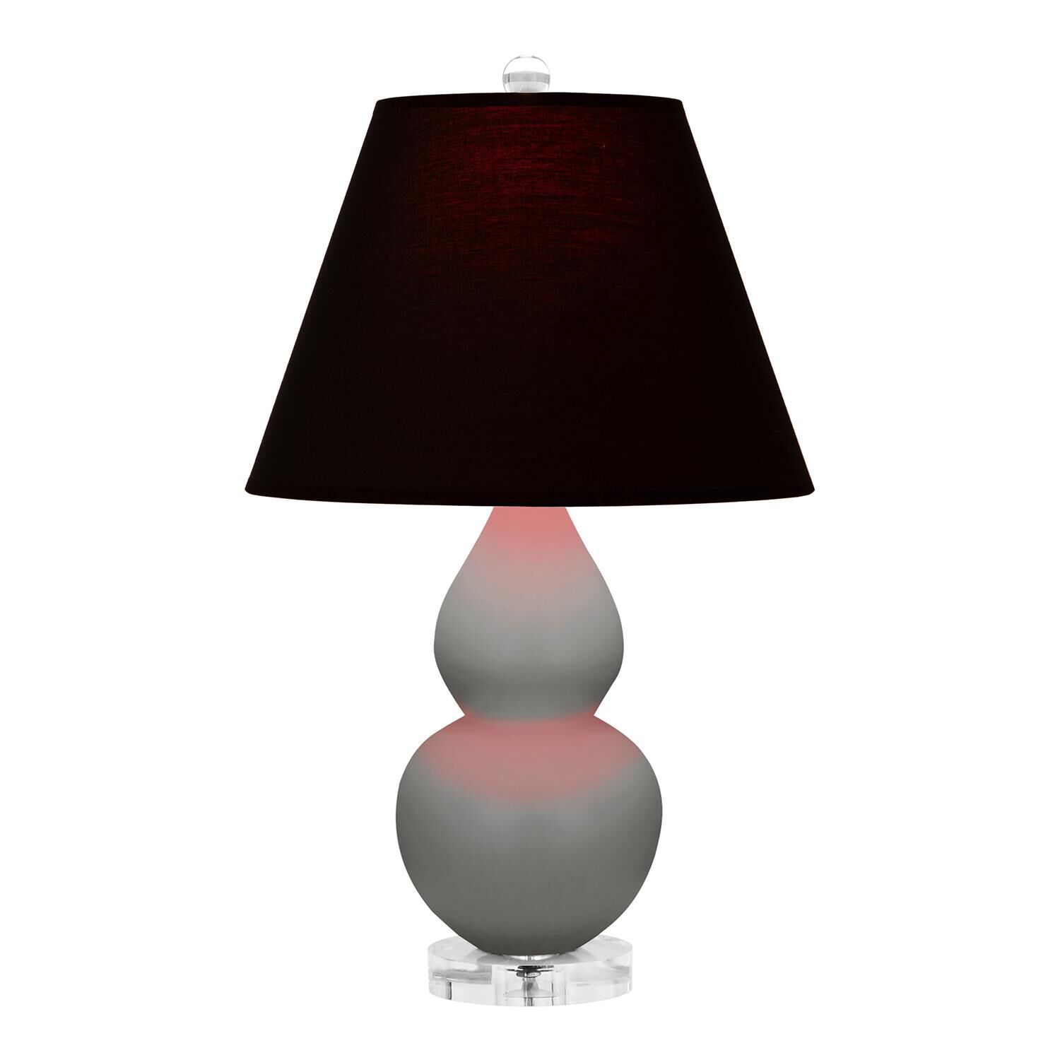 Shown in Matte Smokey Taupe finish and Ink Black with Rose Red Lining shade and Lucite accent