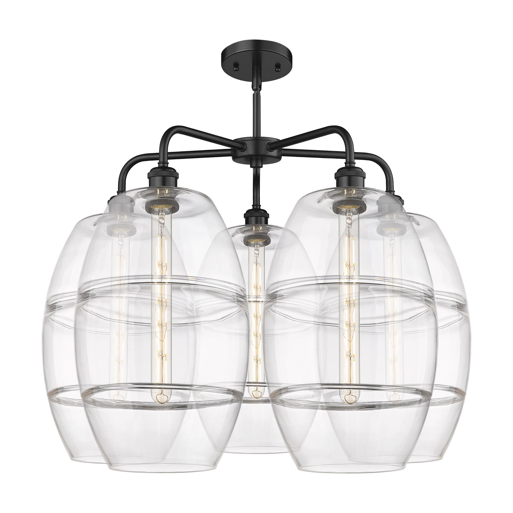 Shown in Matte Black finish and Clear glass