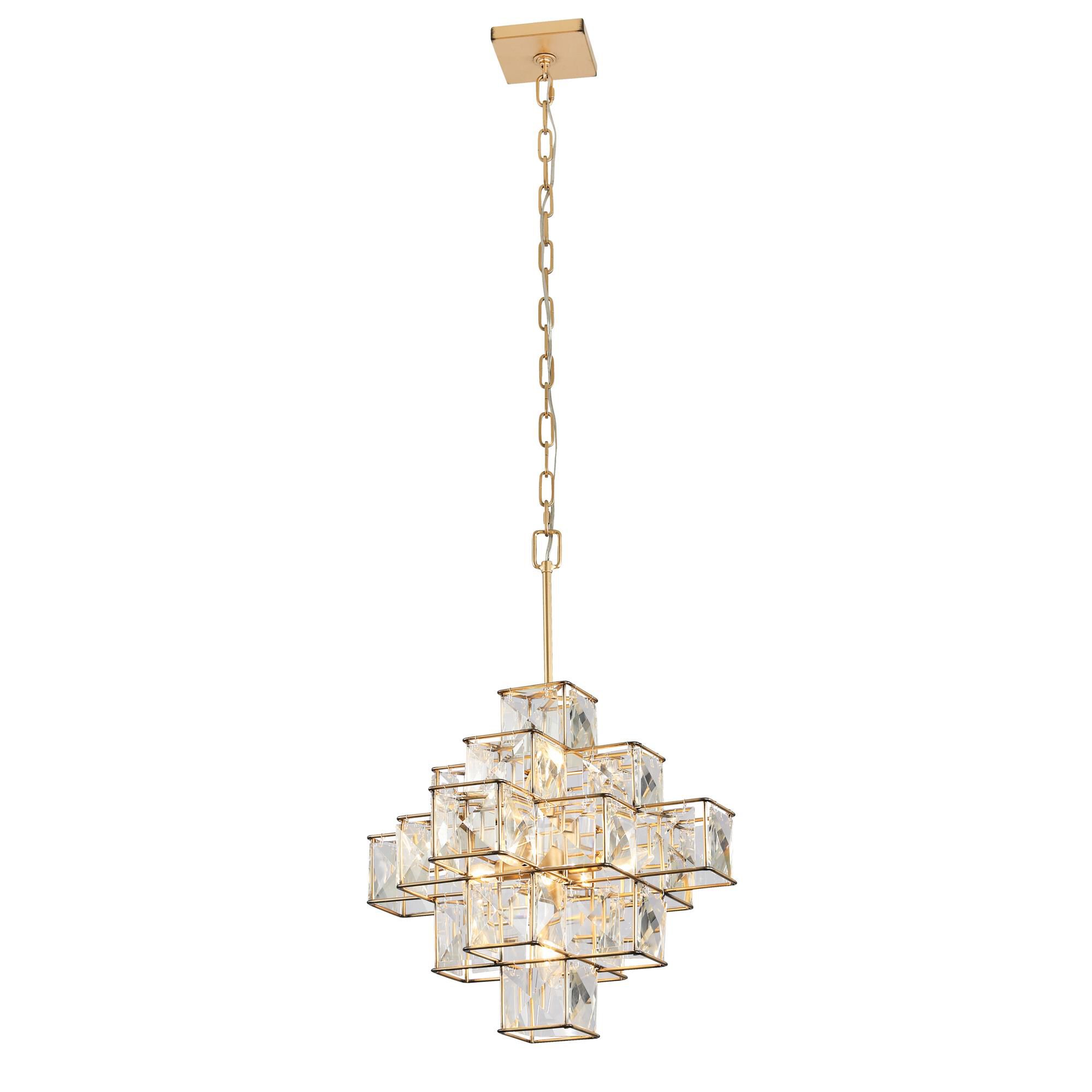 Shown in Calypso Gold finish and Faceted Panels - Clear crystal