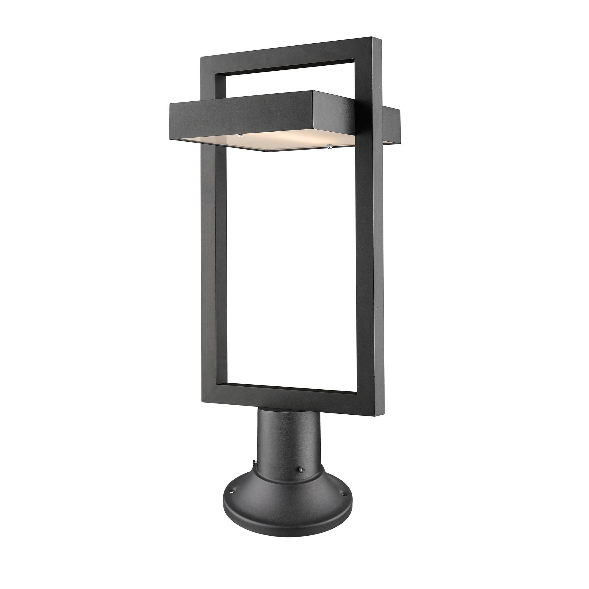 Shown in Black finish and Glass shade