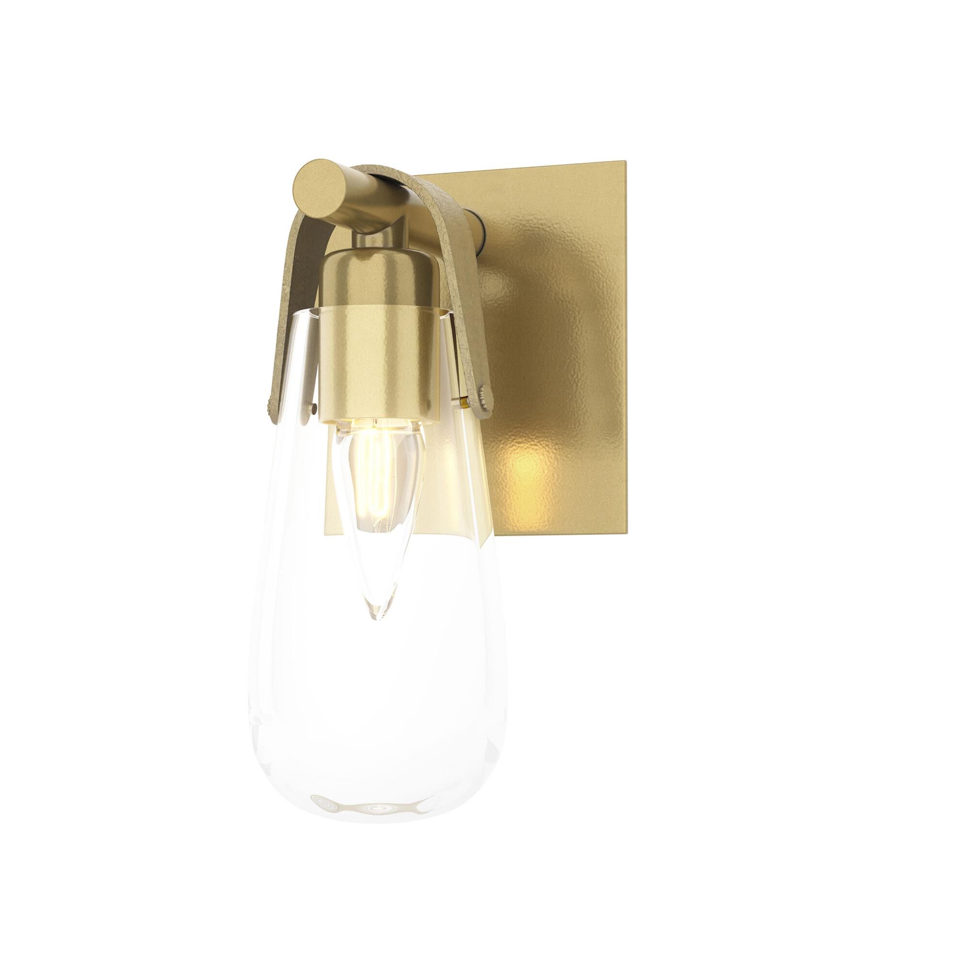 Shown in Modern Brass finish and Clear glass