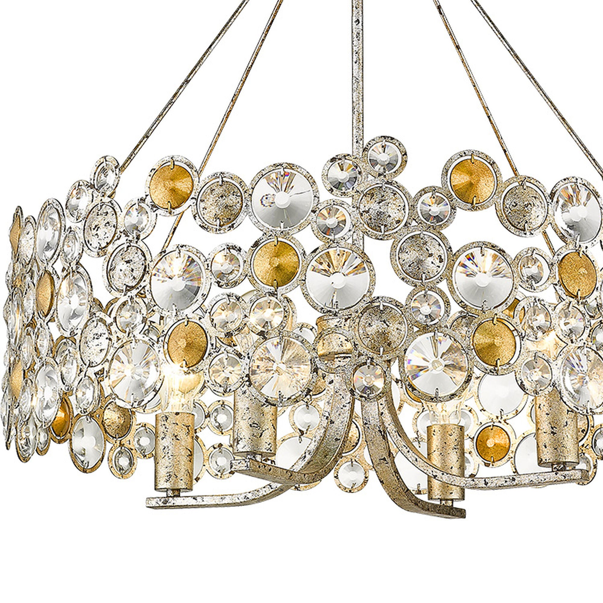 Shown in Antique Silver Leaf finish and -- glass and -- shade