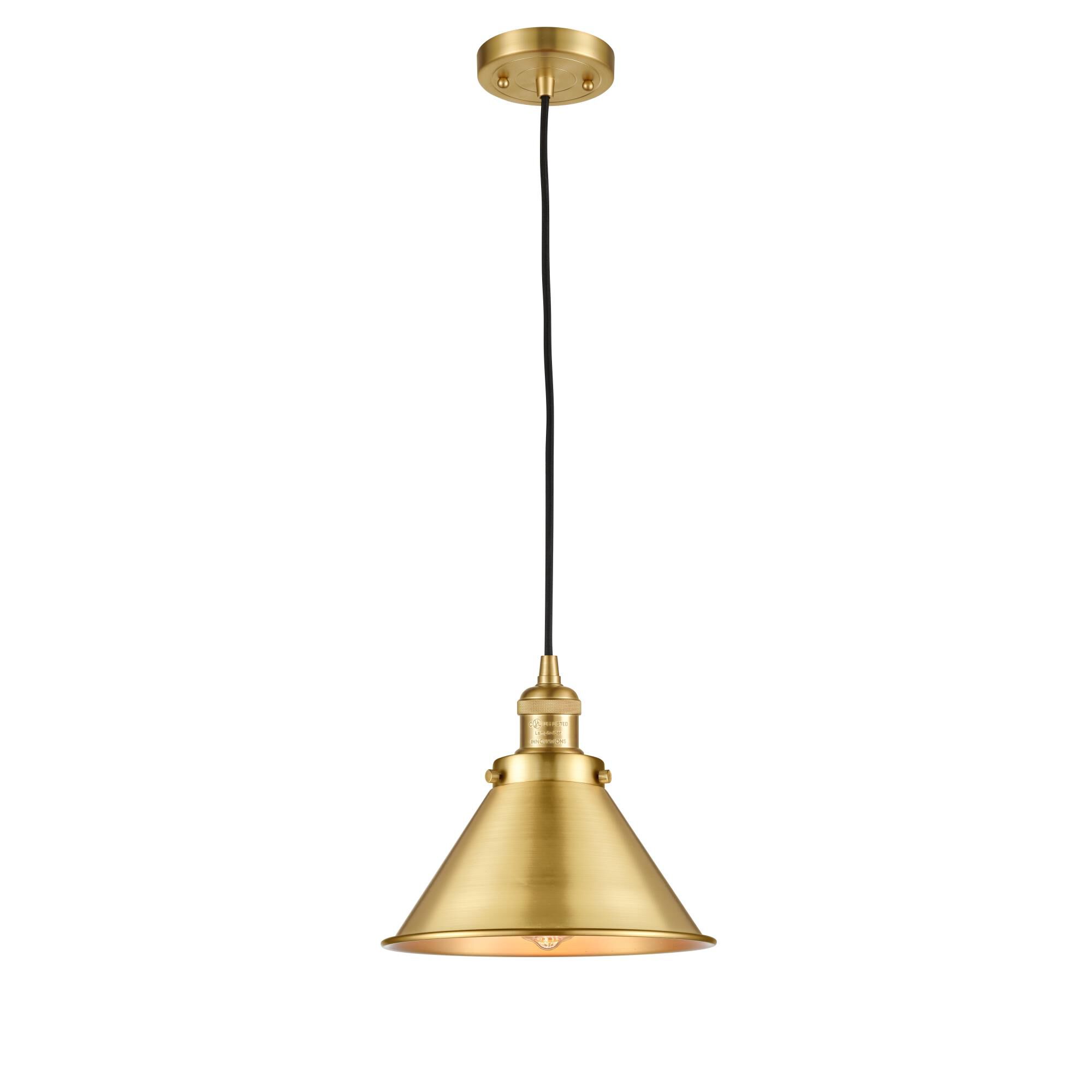 Shown in Satin Gold finish and Satin Gold Briarcliff shade