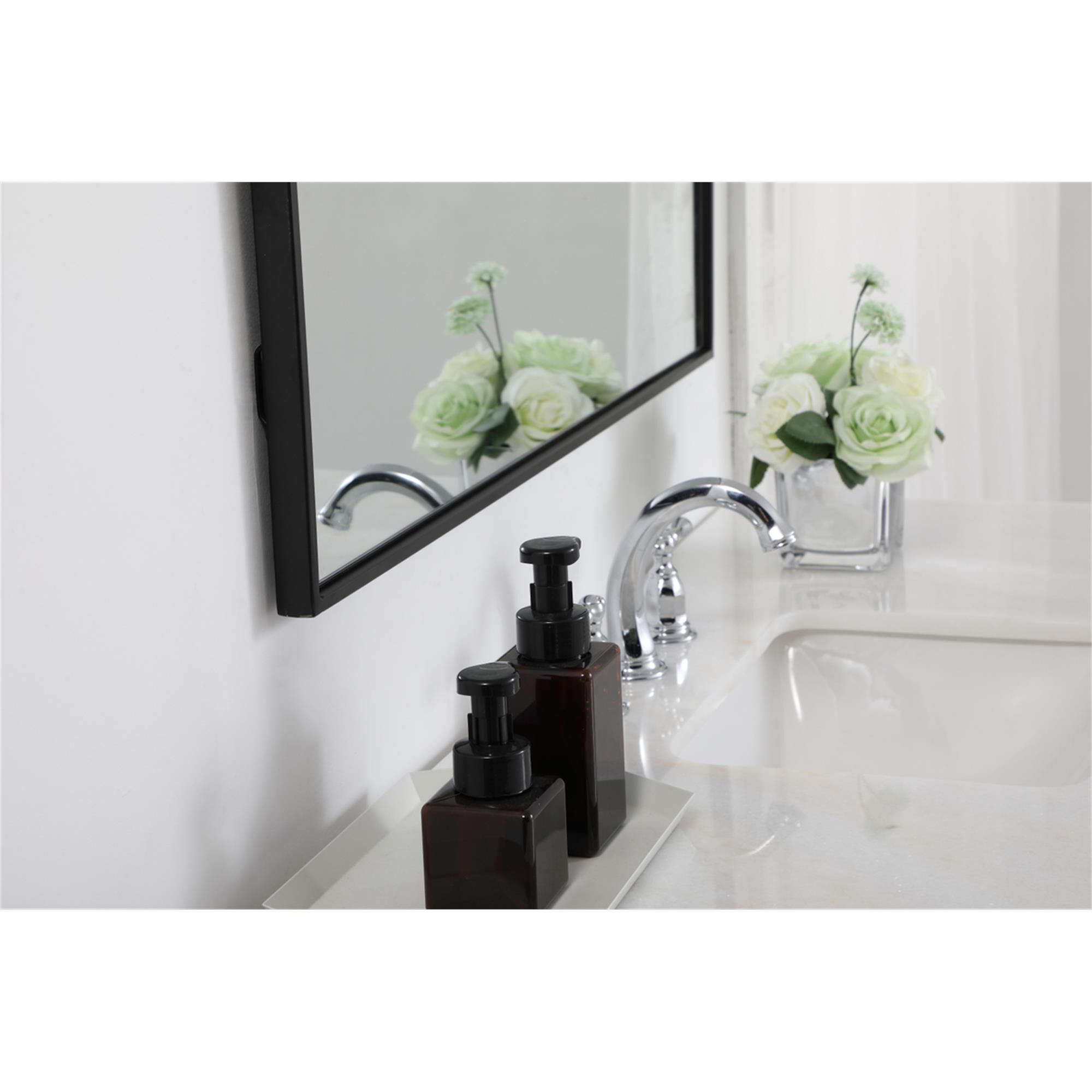 Shown in Silver finish and Clear Mirror Beveled glass
