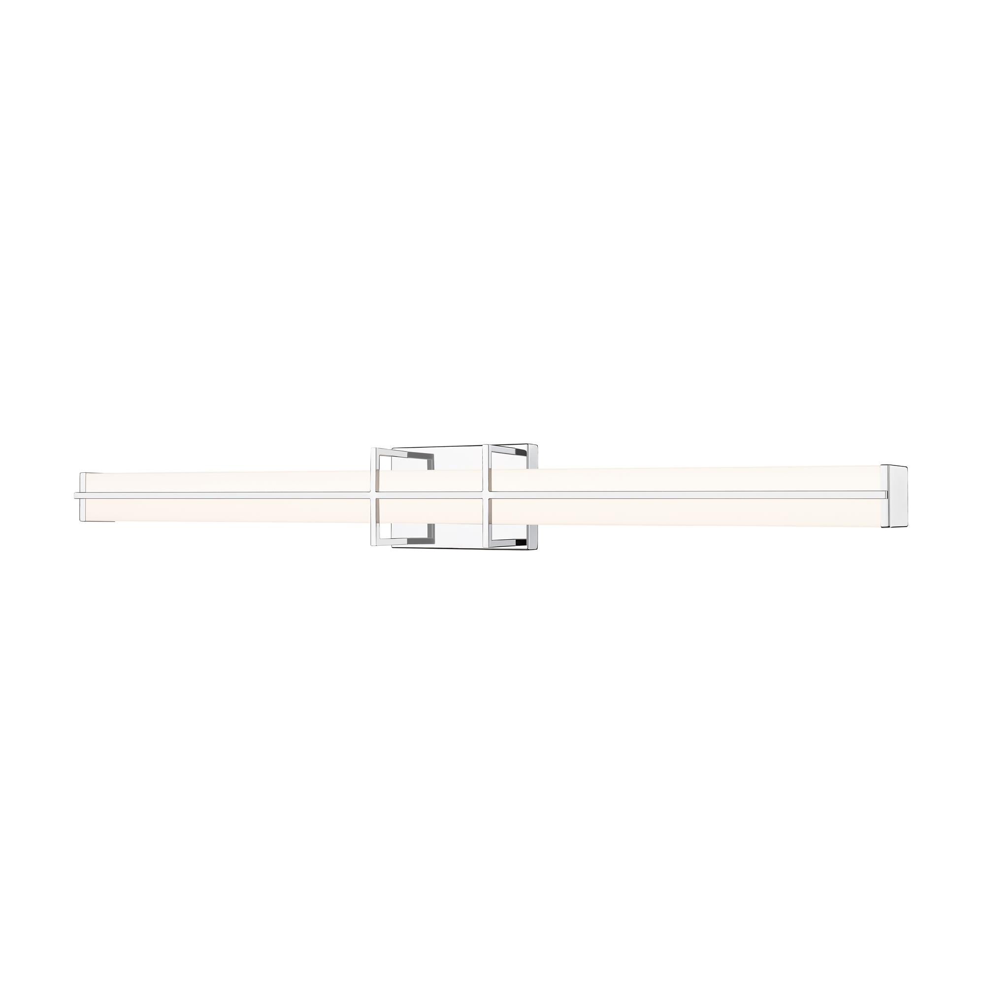 Shown in Chrome finish and Frosted glass and Frosted shade