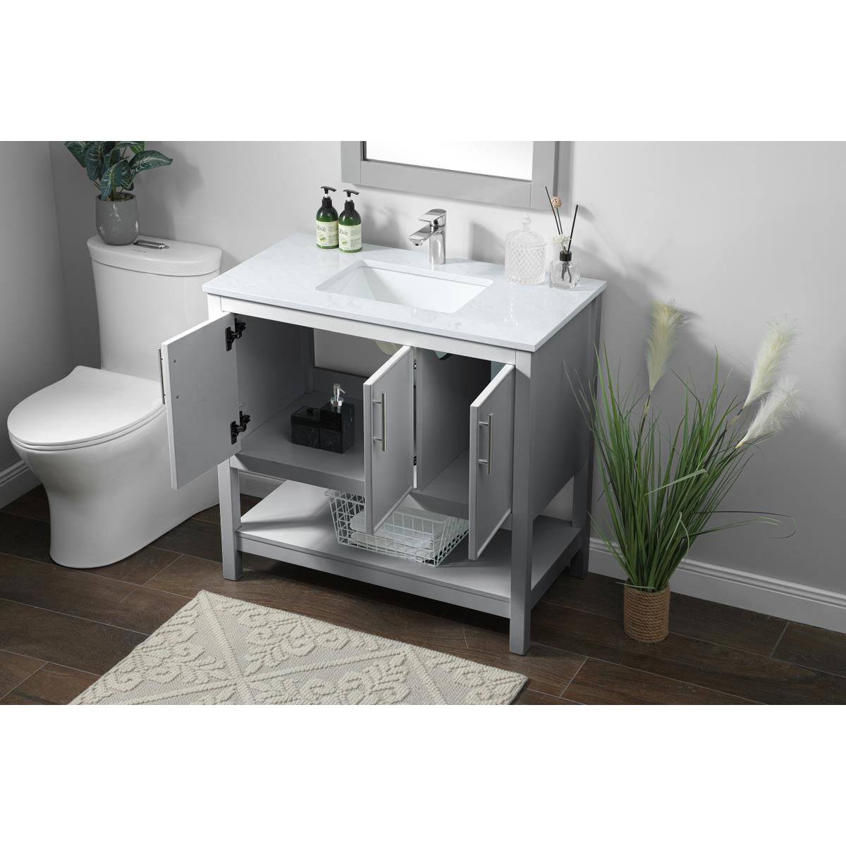 Shown in Grey finish