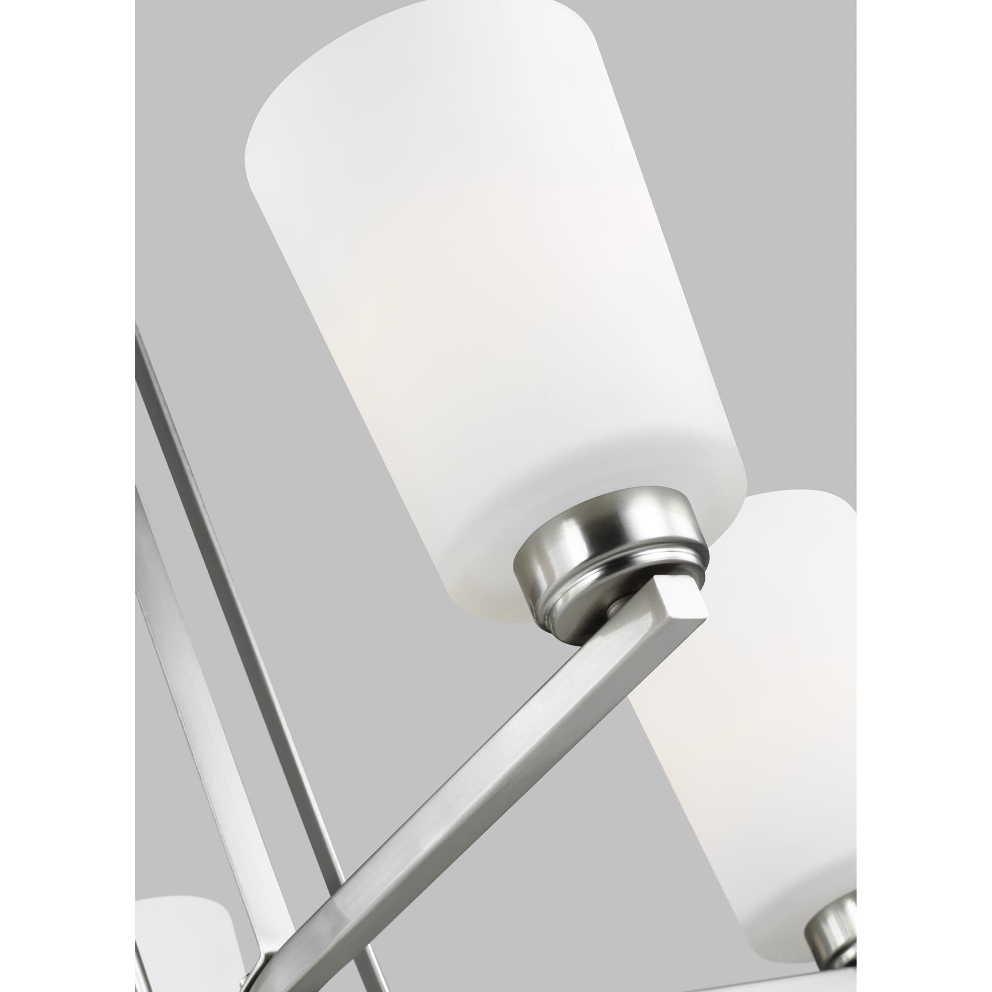 Shown in Brushed Nickel finish and Etched / White Inside  Shades glass and Etched / White Inside Glass s shade