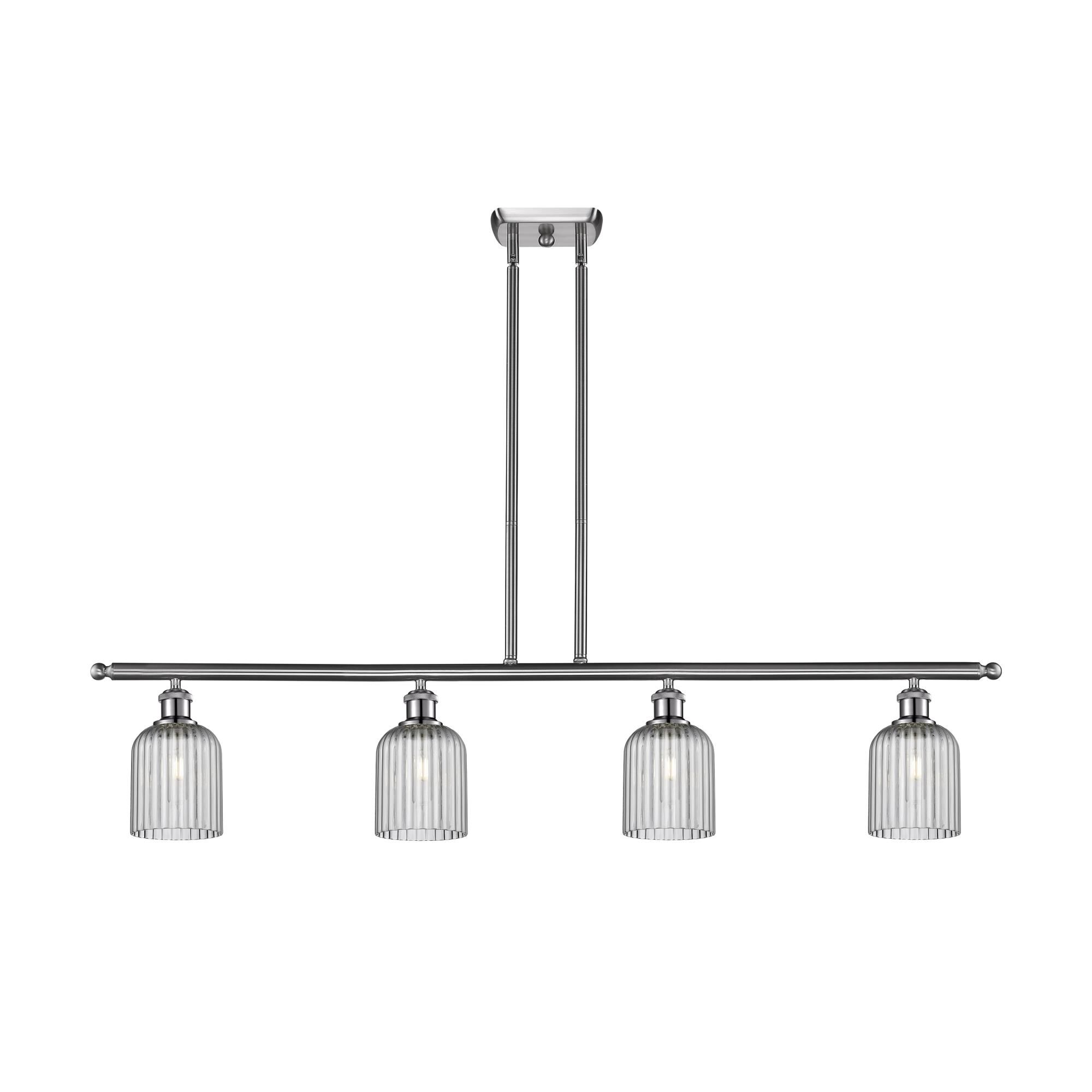 Shown in Satin Nickel finish and Light Smoke shade