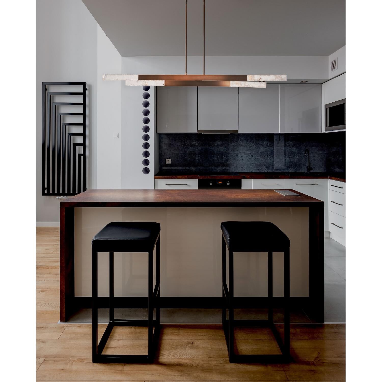 Shown in Burnished Brass finish and Clear Cast glass