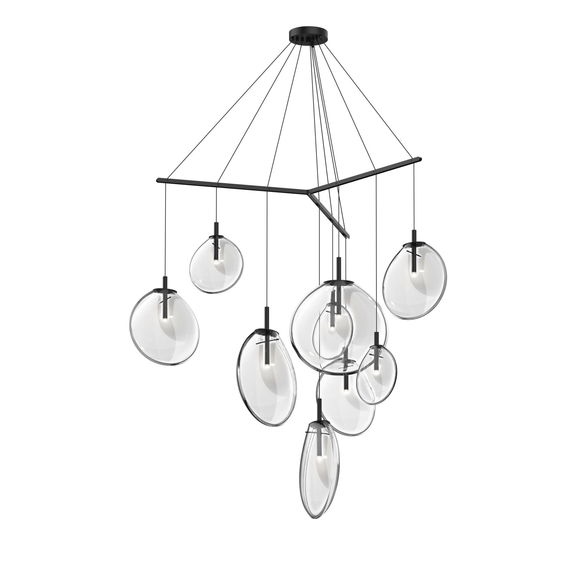 Shown in Satin Black finish and Clear glass