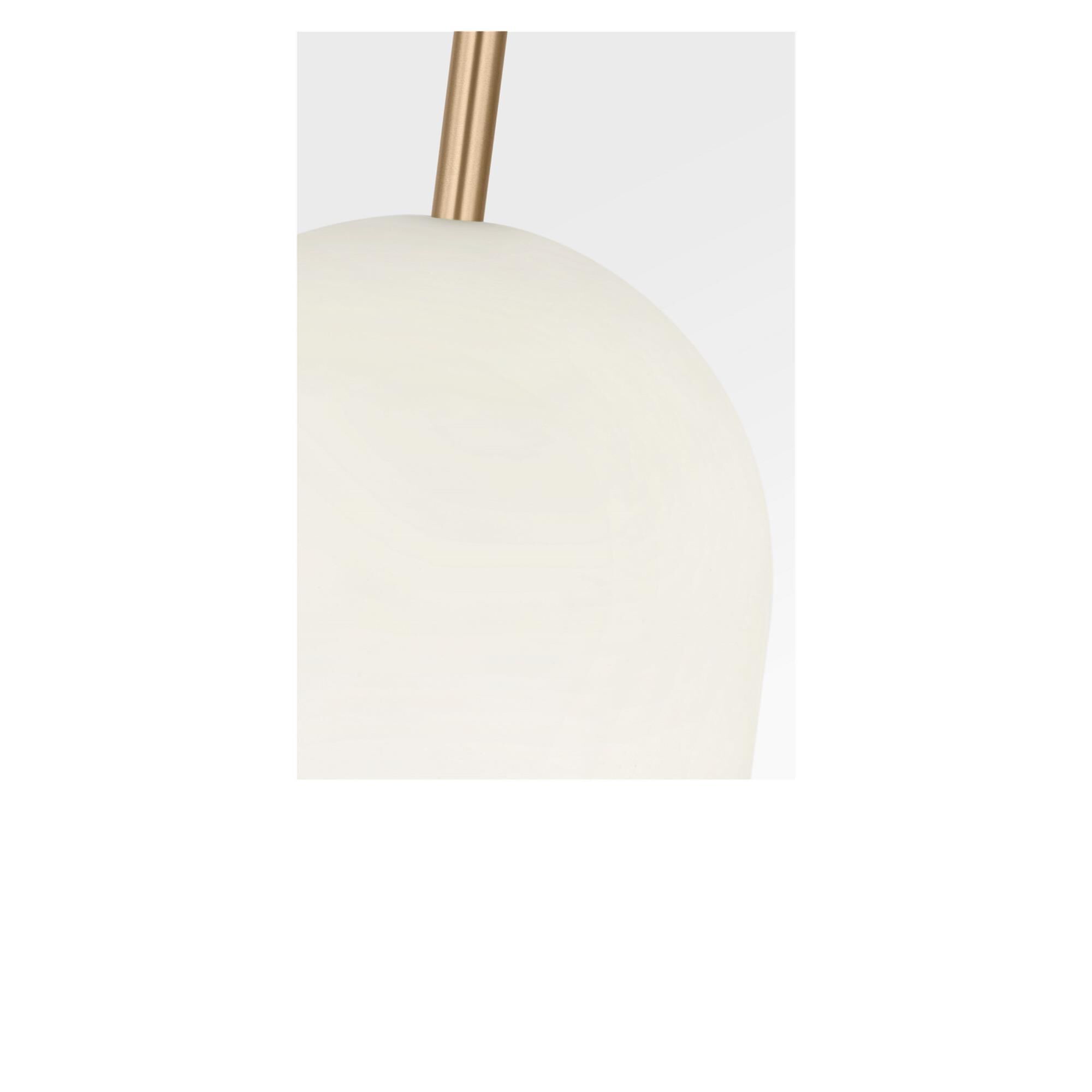 Shown in Satin Brass finish and Etched White glass