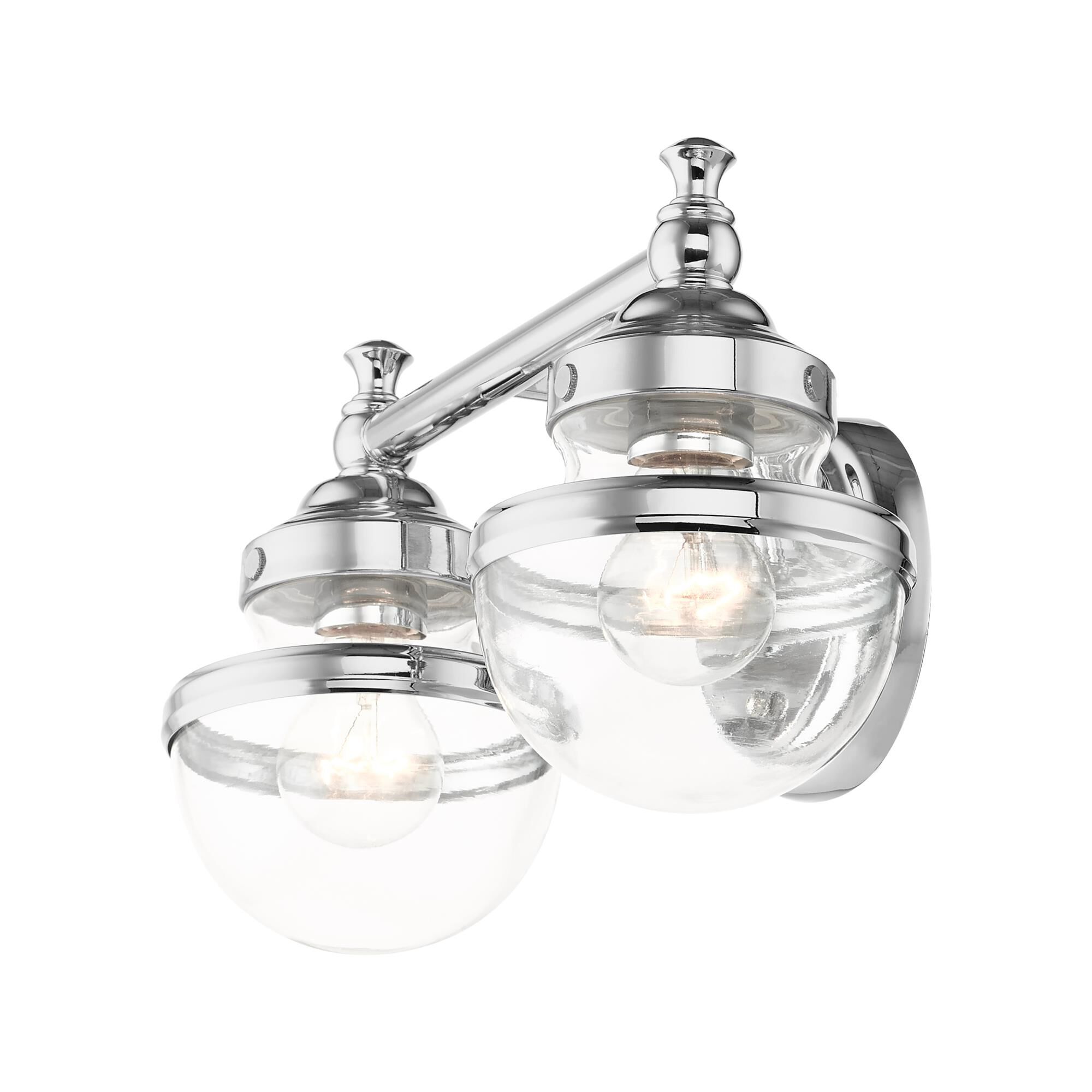 Shown in Polished Chrome finish and Hand Blown Clear glass and Hand Blown Clear Glass shade