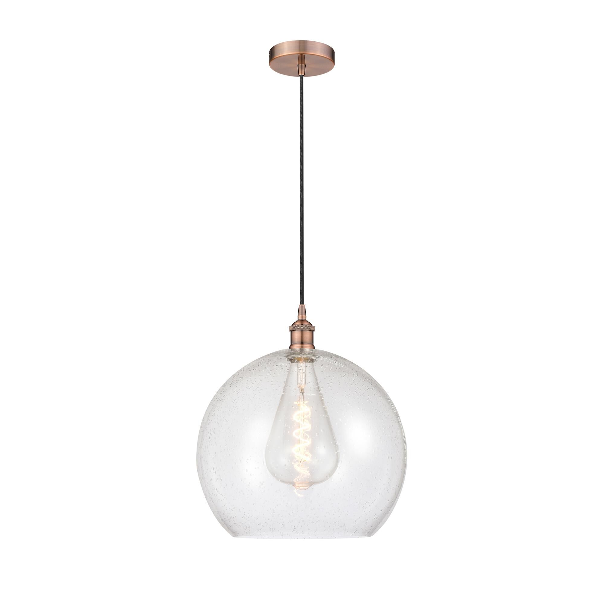 Shown in Antique Copper finish and Seedy Large Athens glass