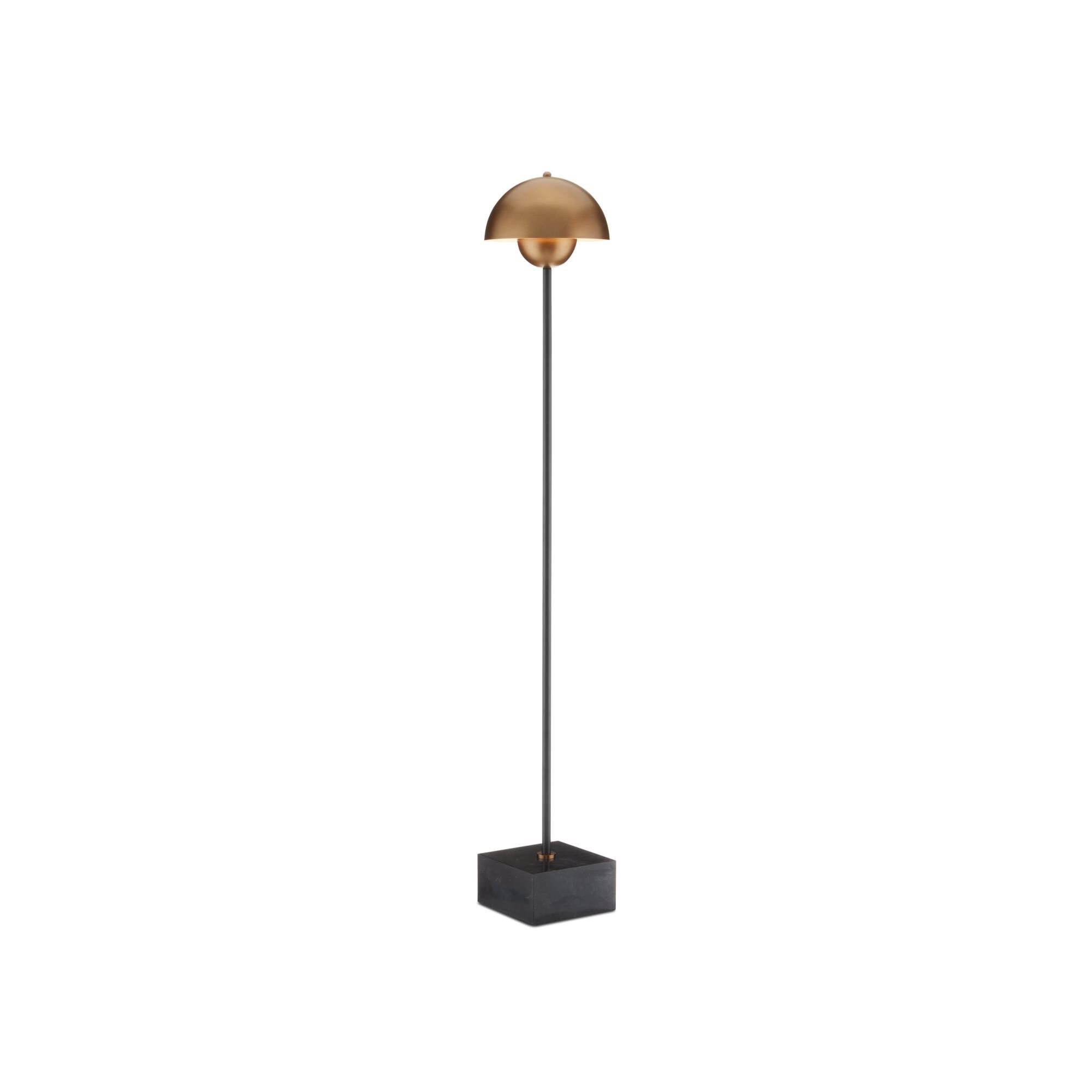 Shown in Brushed Brass, Black finish and Antique Brass Metal shade