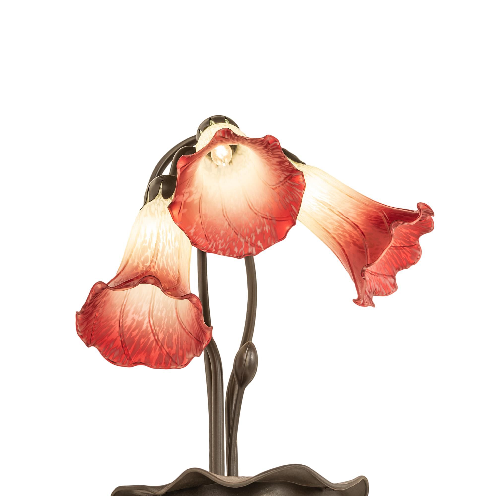 Shown in Mahogany Bronze finish and Cranberry;Green glass