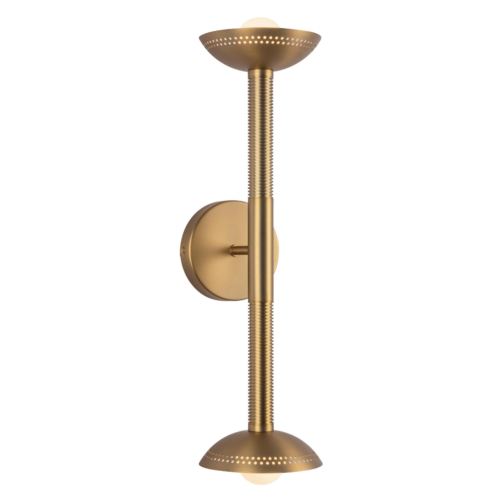 Shown in Brushed Gold finish and Opal glass