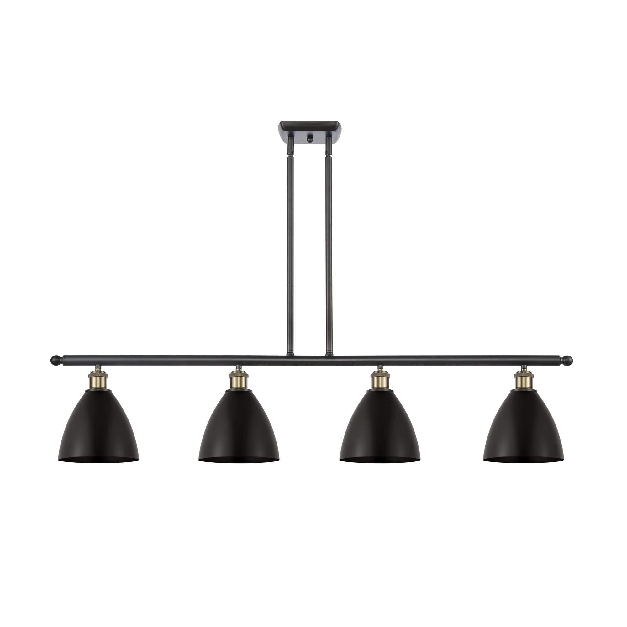 Shown in Black Antique Brass finish and Matte Black Ballston Dome shade