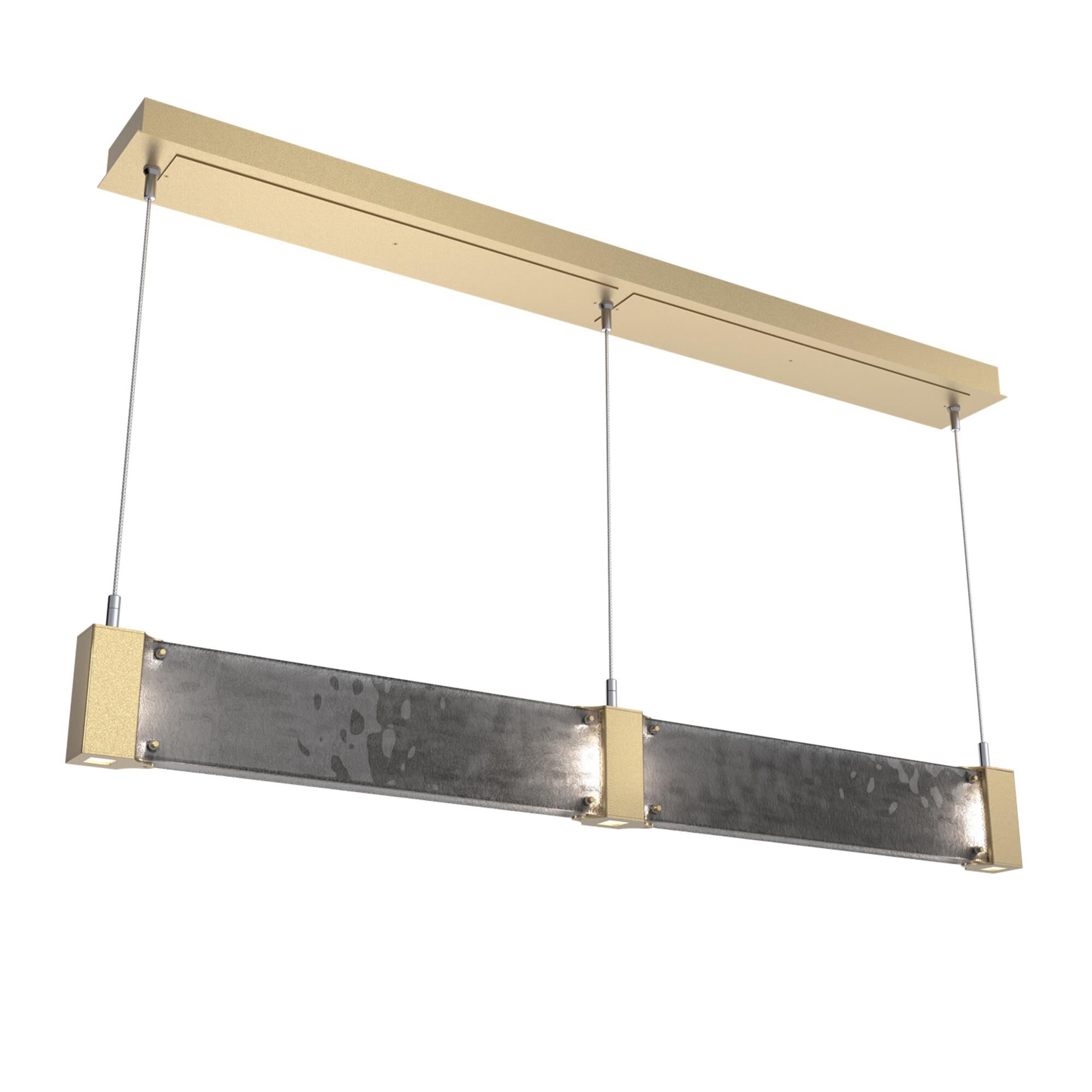 Shown in Gilded Brass finish and Smoke Granite glass
