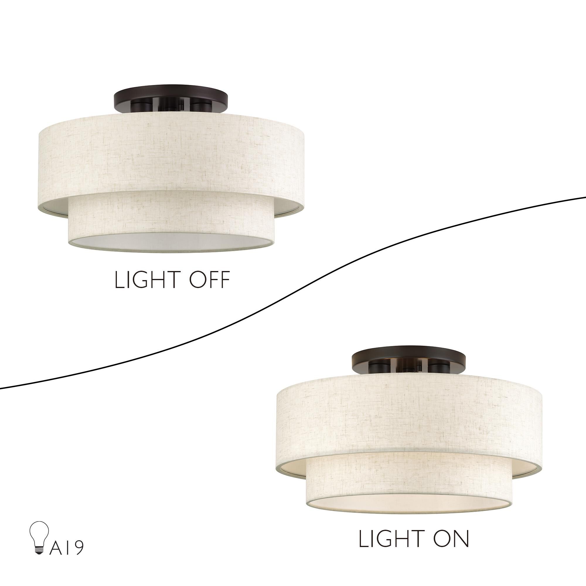 Manorwood 18 Inch Semi Flush Mount by Livex Lighting