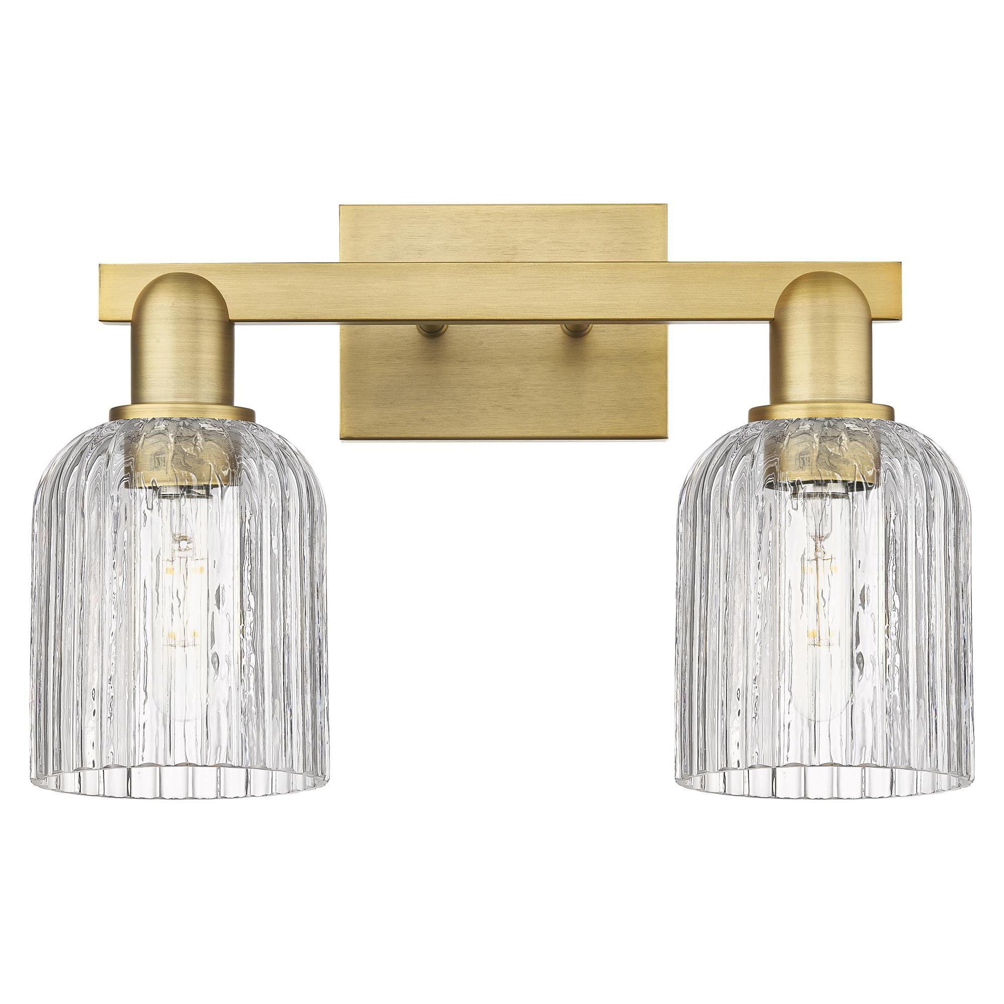 Shown in Brushed Brass finish and Clear glass