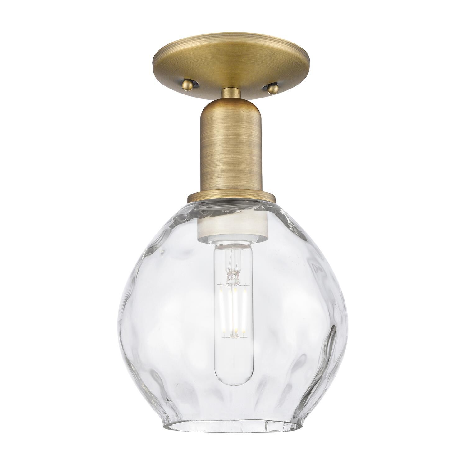 Shown in Brushed Brass finish and Clear glass