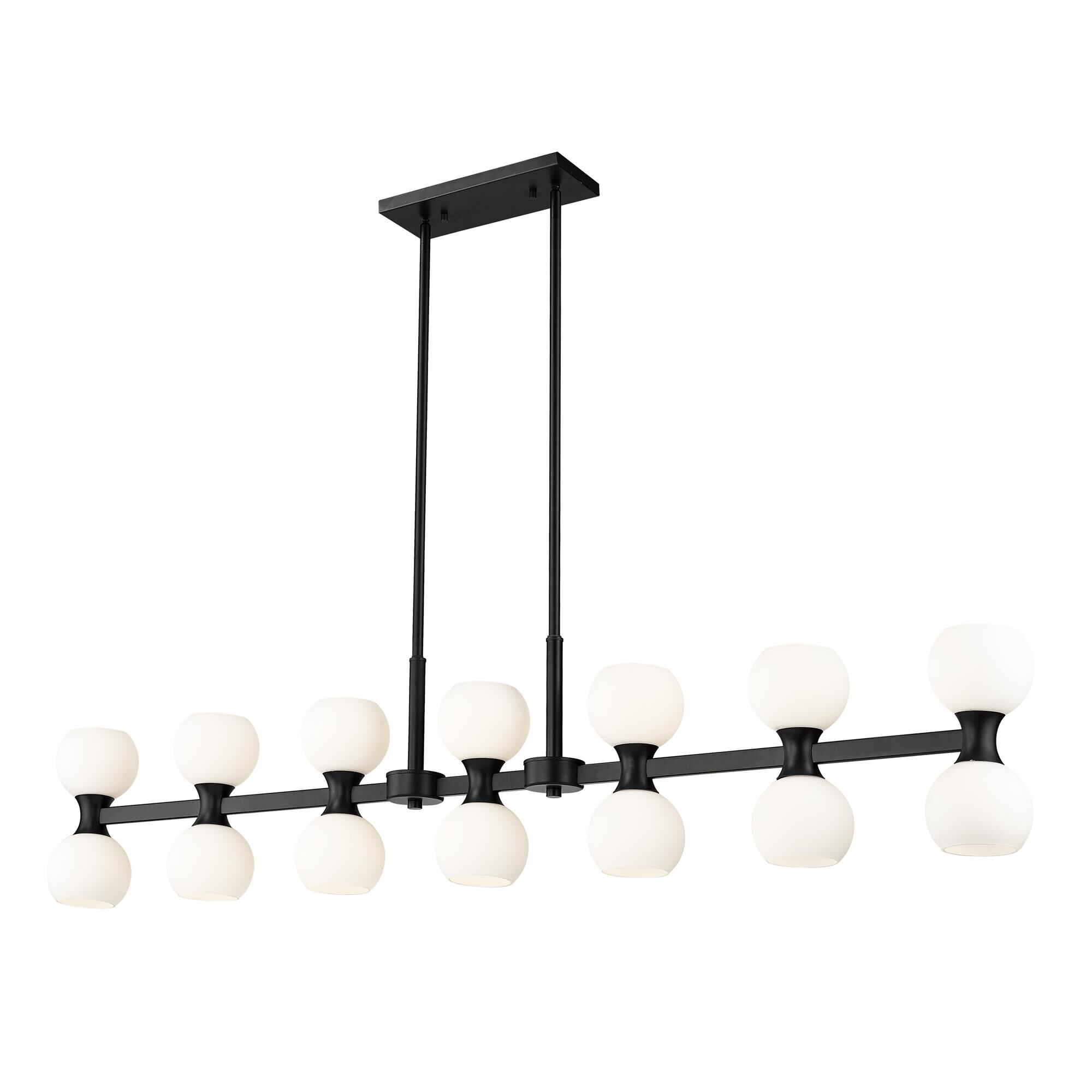 Shown in Matte Black finish and Matte Opal glass