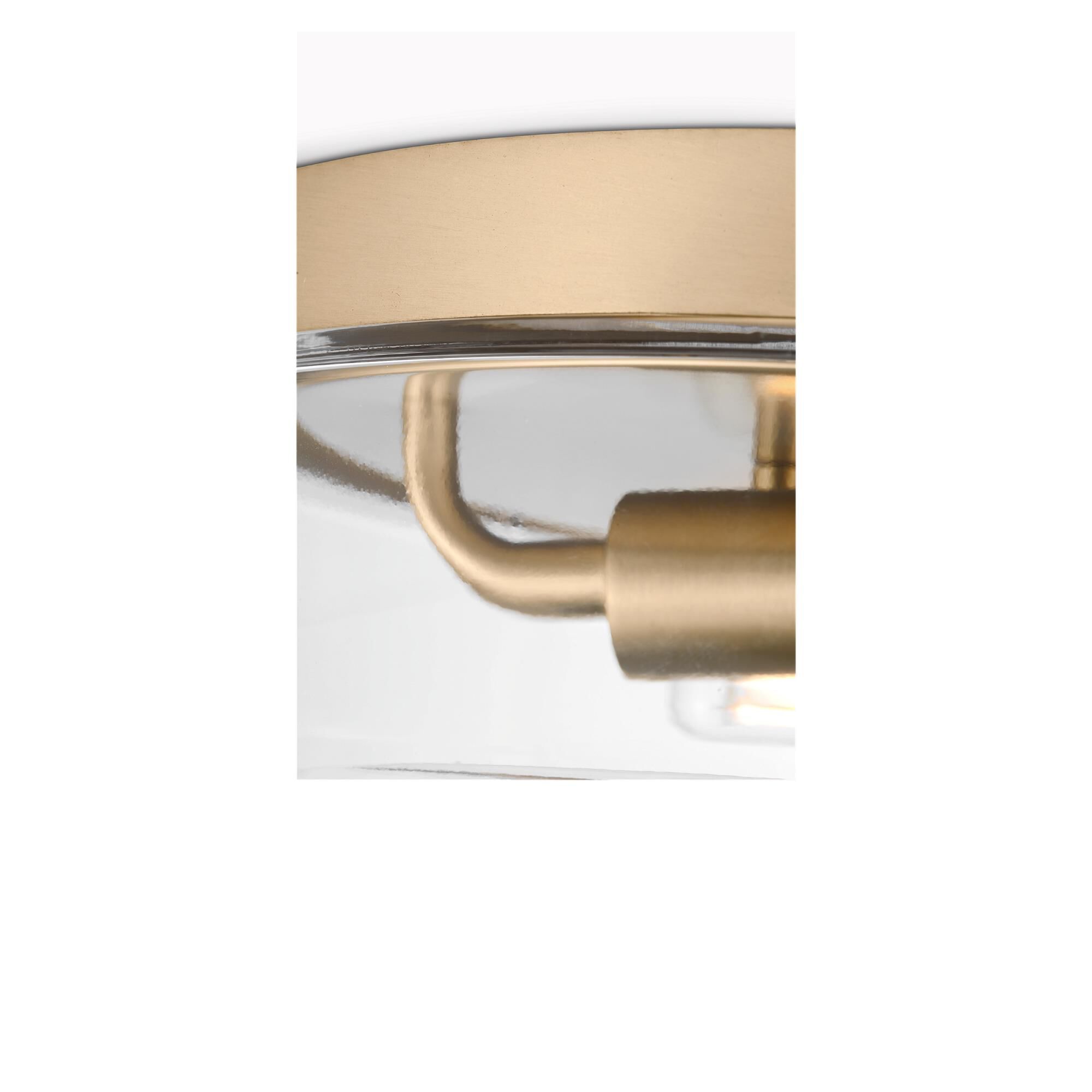 Shown in Satin Brass finish and Clear glass