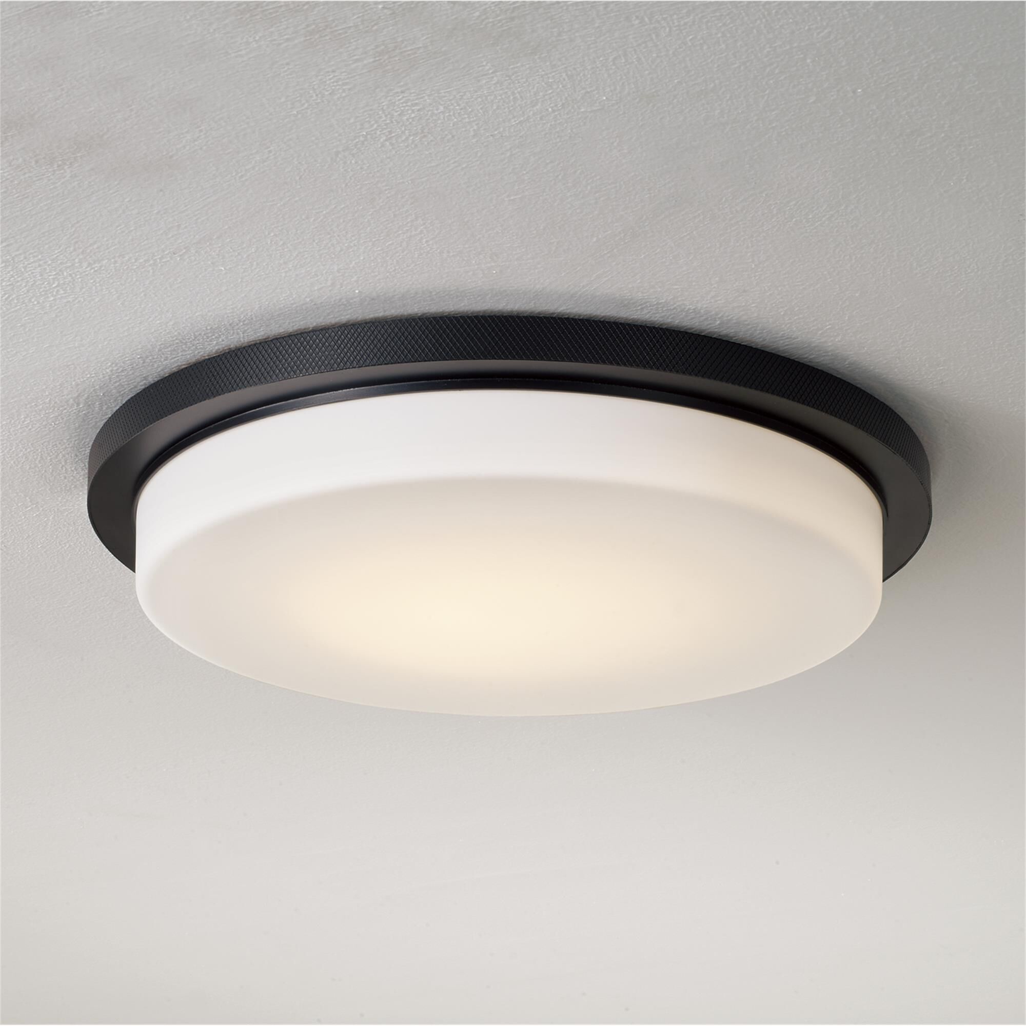 Shown in Matte Black finish and Soft White glass