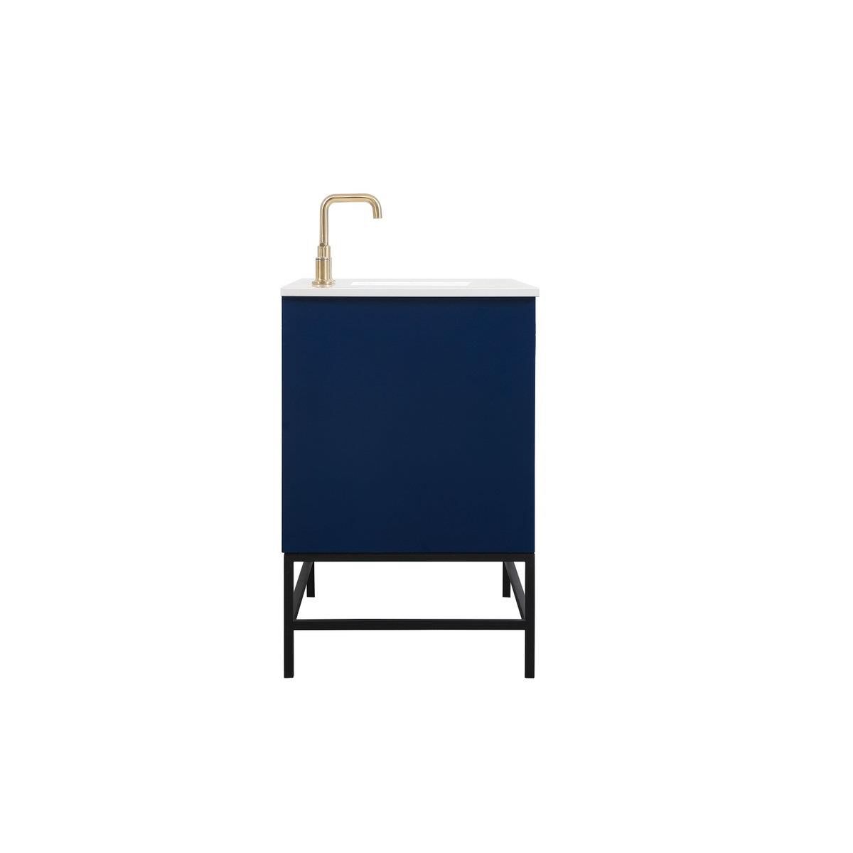 Shown in Blue finish and Without Backsplash accent