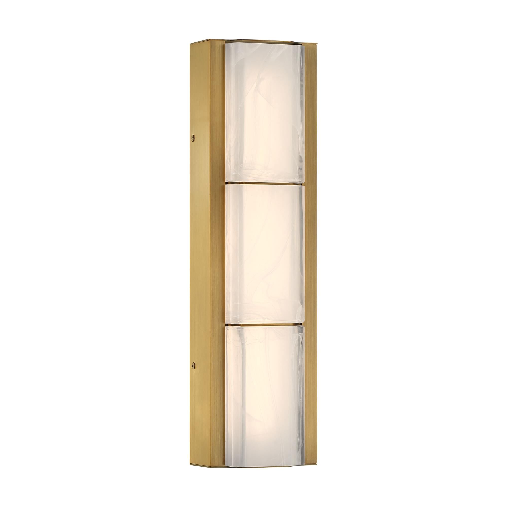 Shown in Antique Brass finish and White Strie glass