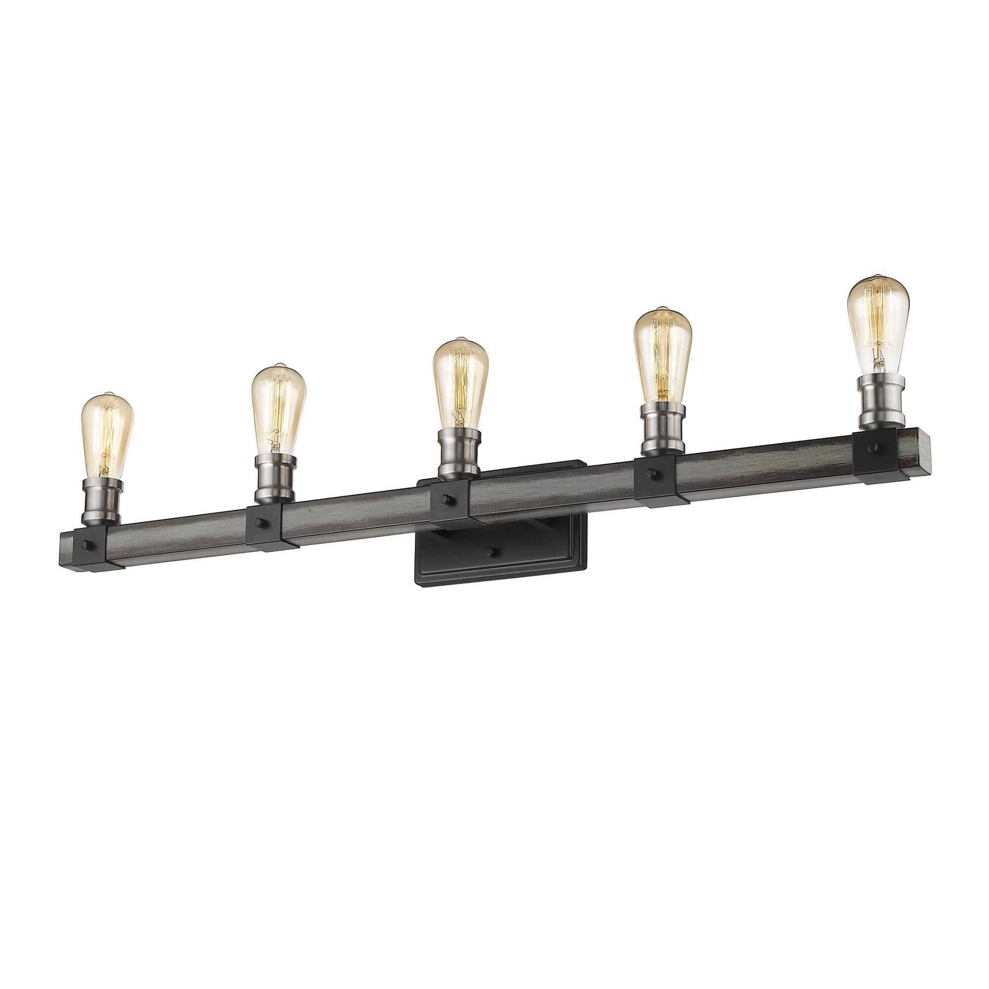 Shown in Ashen Barnboard finish and --- glass and --- shade