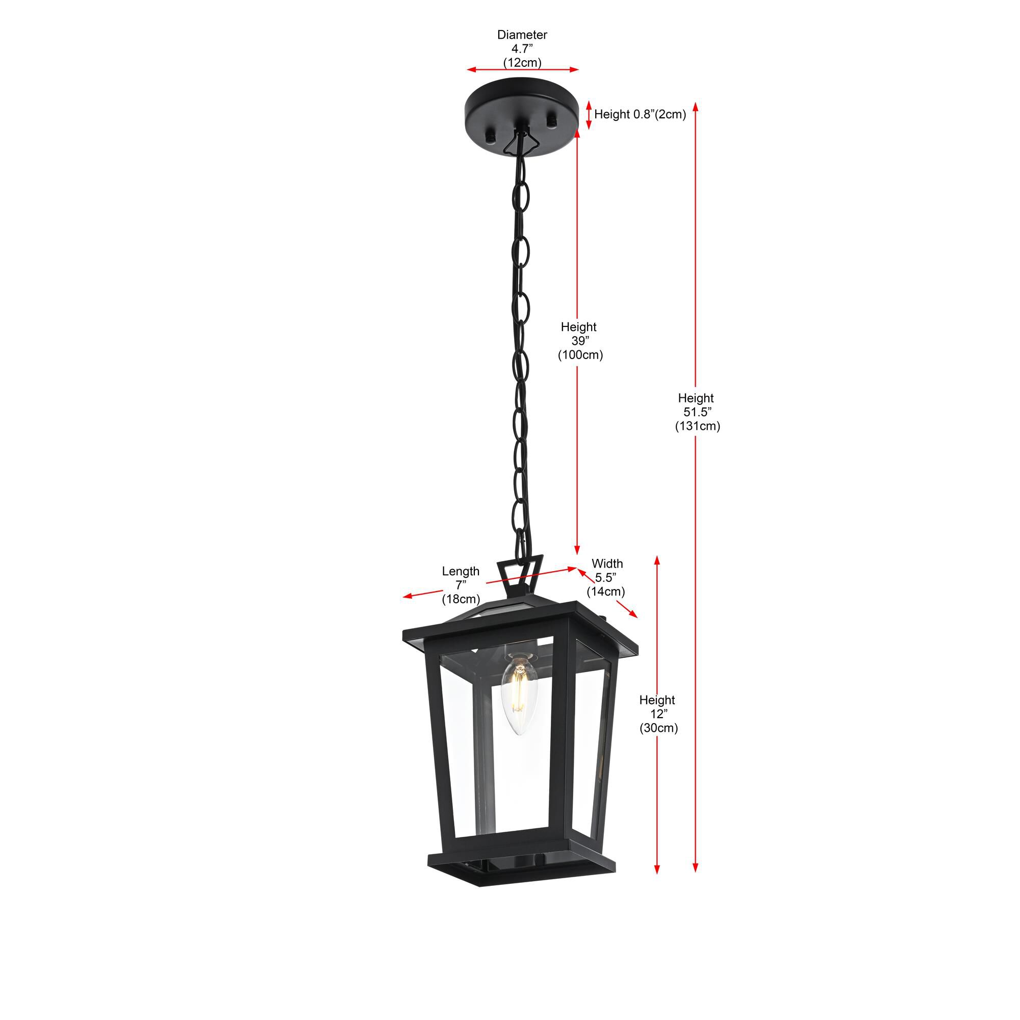 Berks 6 Inch Outdoor Hanging Lantern by Elegant Lighting