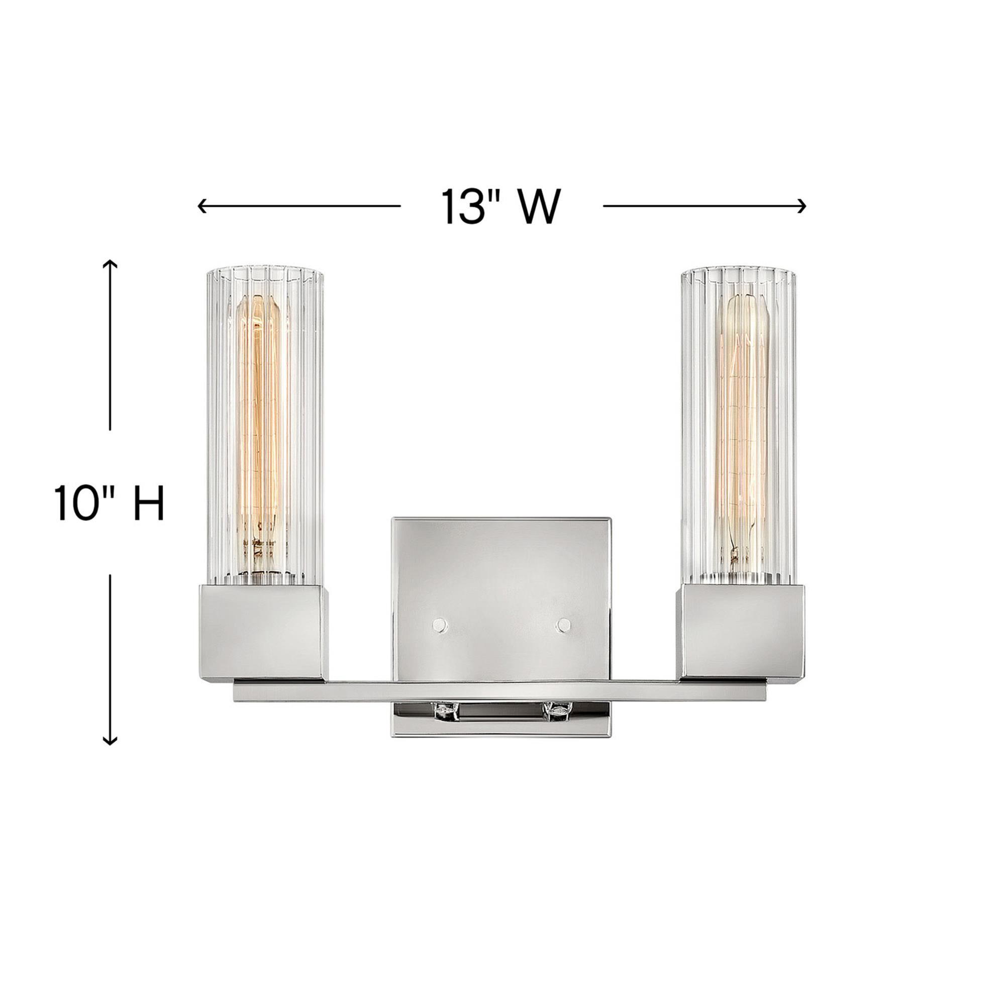Shown in Polished Nickel finish and Ribbed Clear glass
