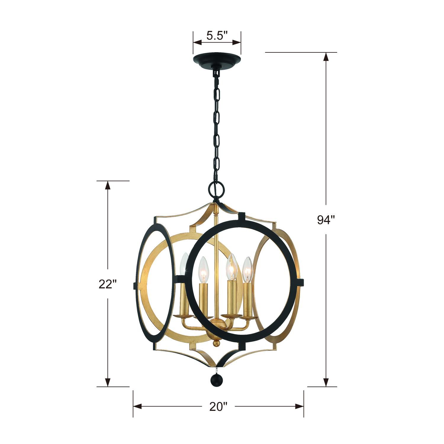 Odelle 20 Inch 4 Light Mini Chandelier by Crystorama