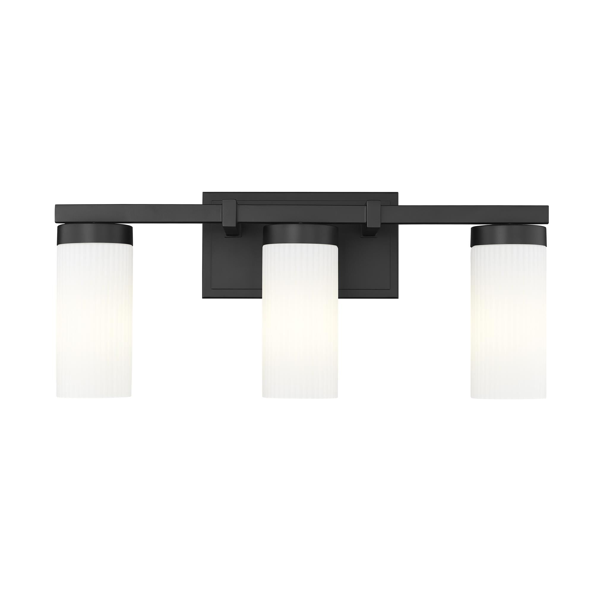 Shown in Matte Black finish and White glass and White shade