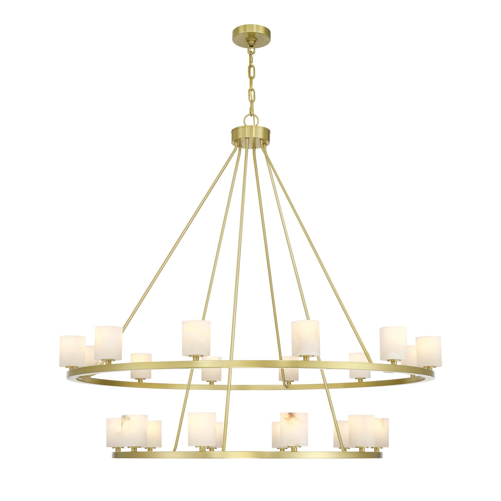 Shown in Soft Brass finish and Alabaster crystal and Stone glass and Stone shade