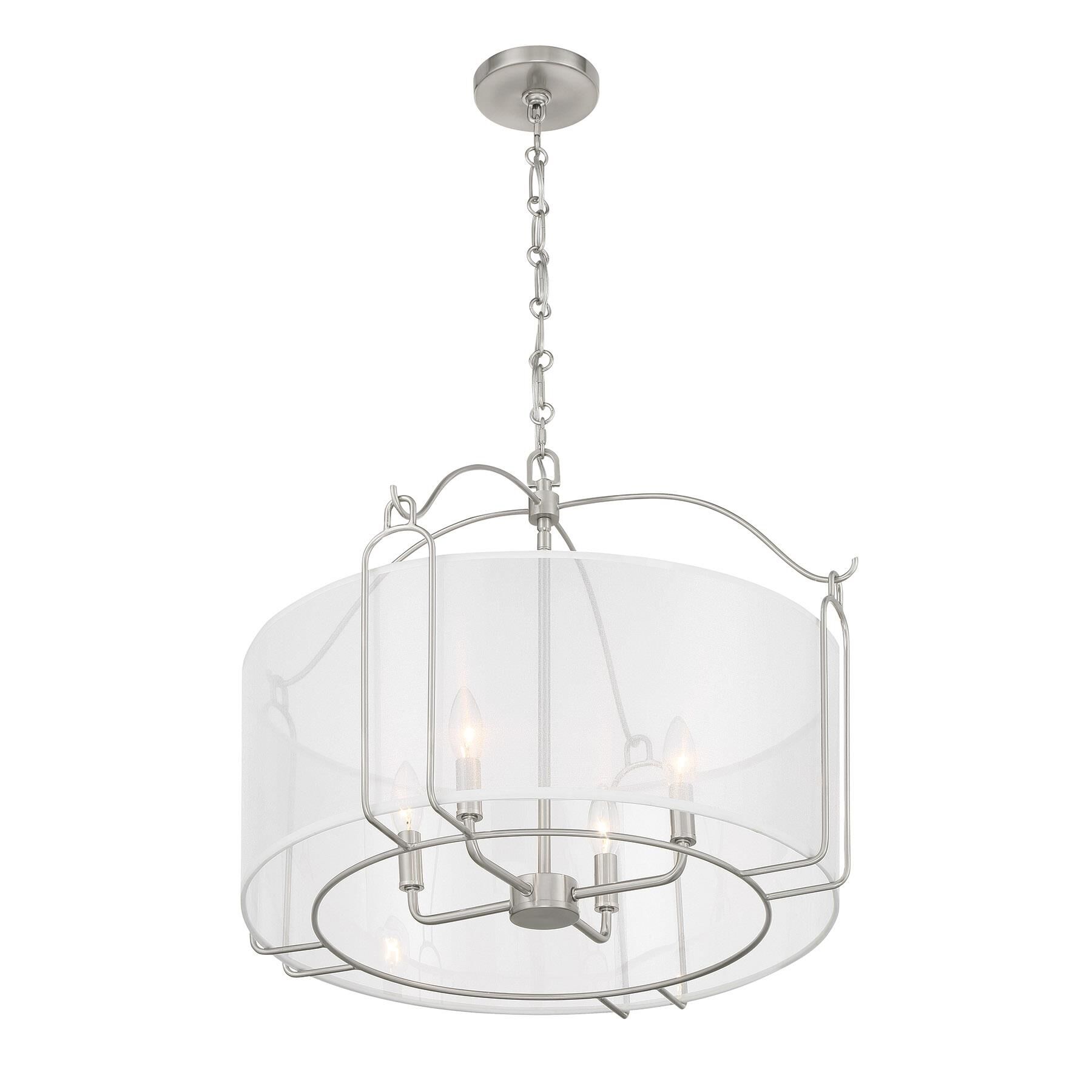 Shown in Satin Nickel finish and Organza shade