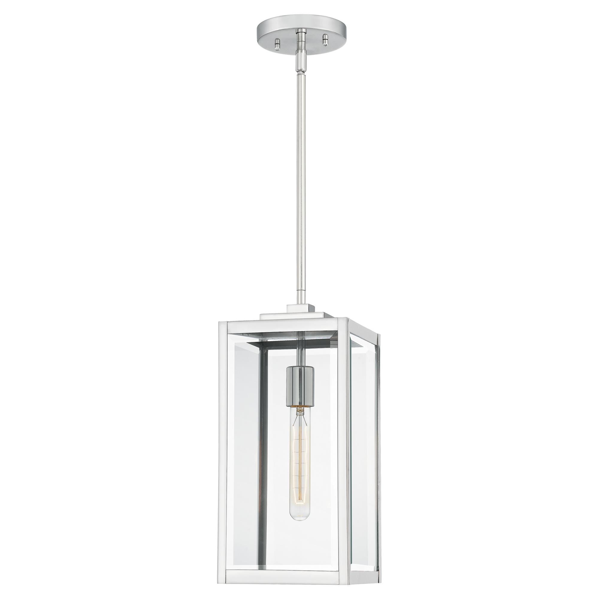 Shown in Polished Nickel finish and Clear Beveled Glass shade