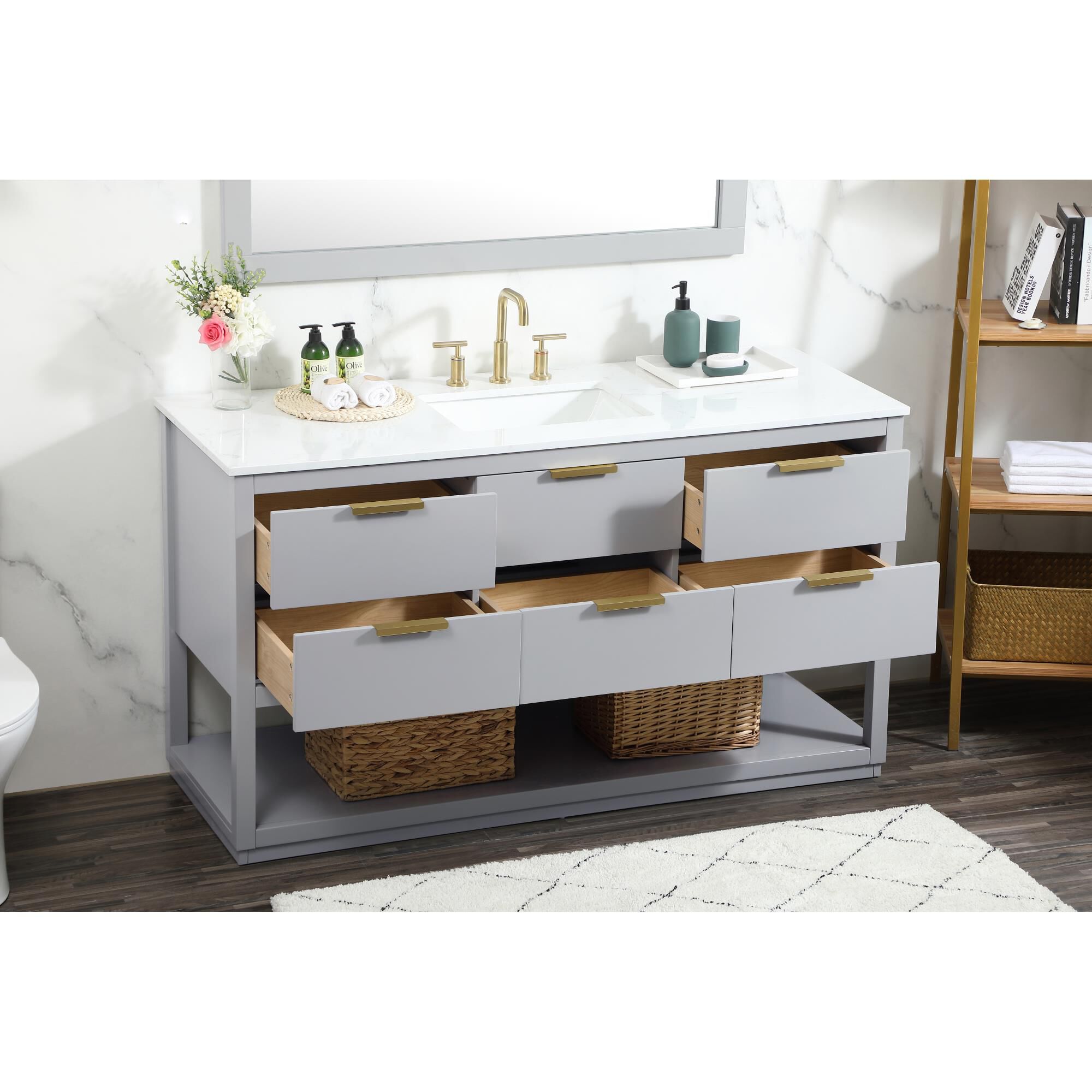 Shown in Grey finish