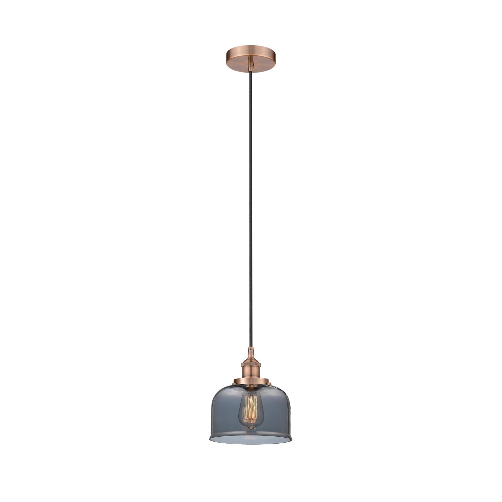 Shown in Antique Copper finish and Plated Smoke glass