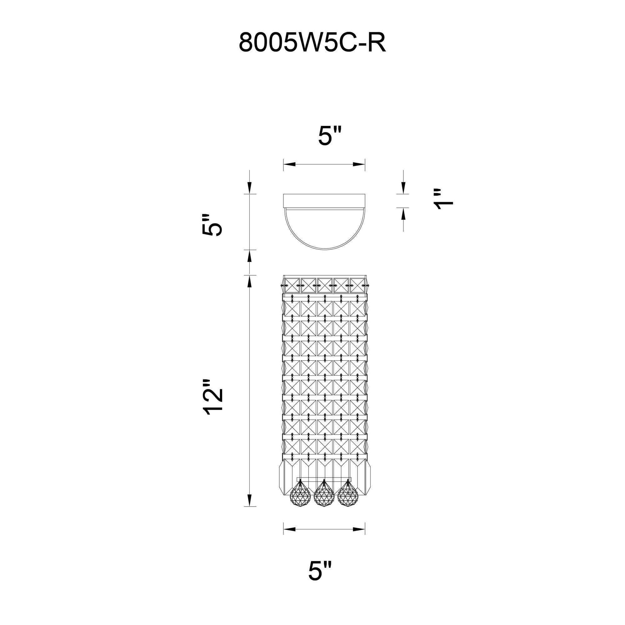 Shown in Chrome finish and K9 Clear crystal