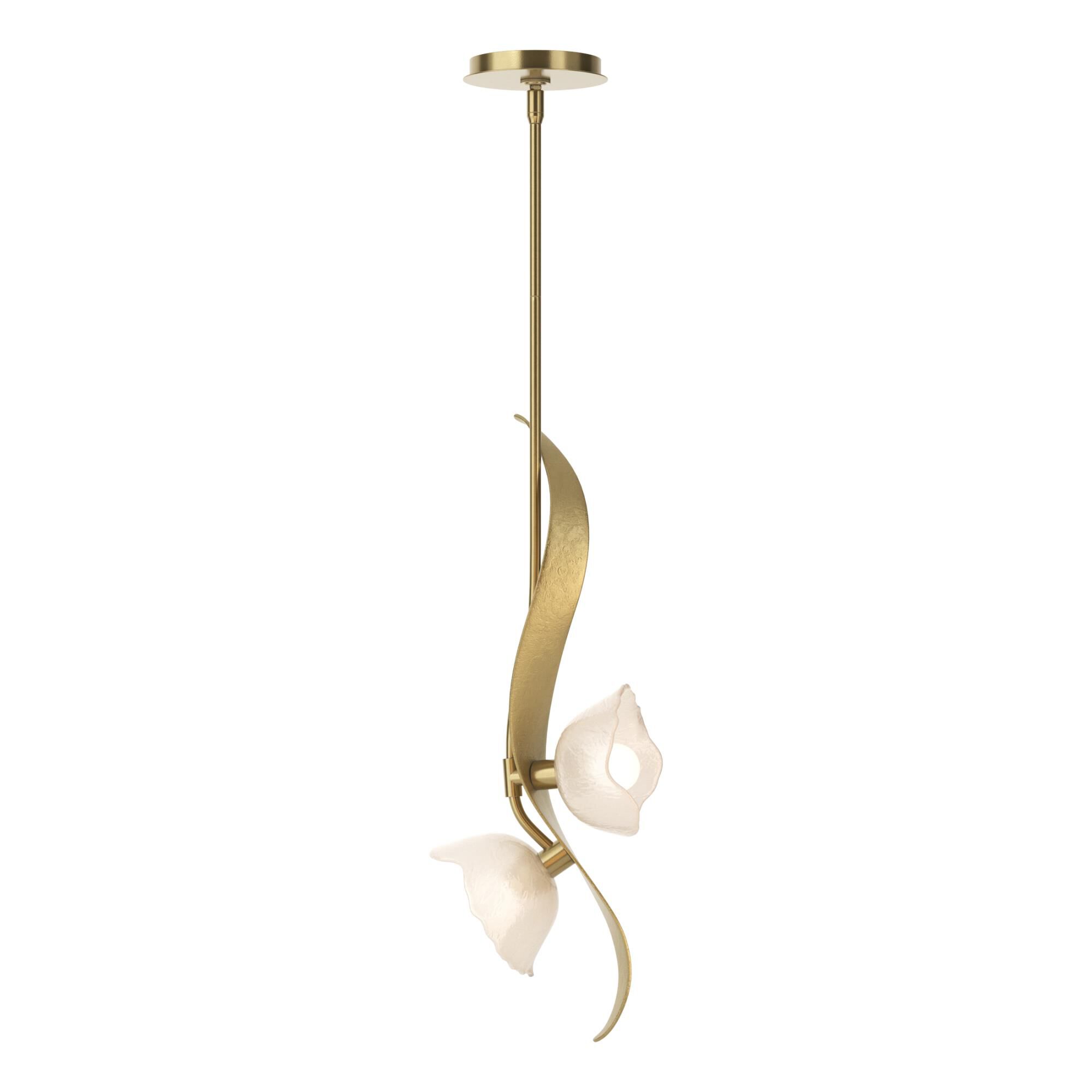 Shown in Modern Brass finish and Frosted glass