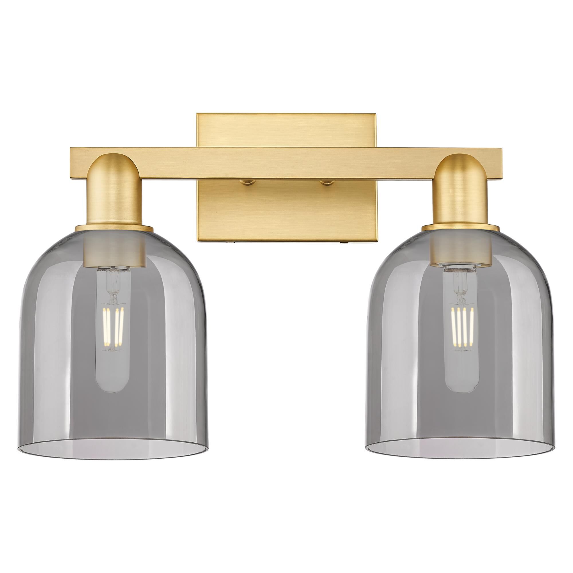 Shown in Satin Gold finish and Light Smoke glass